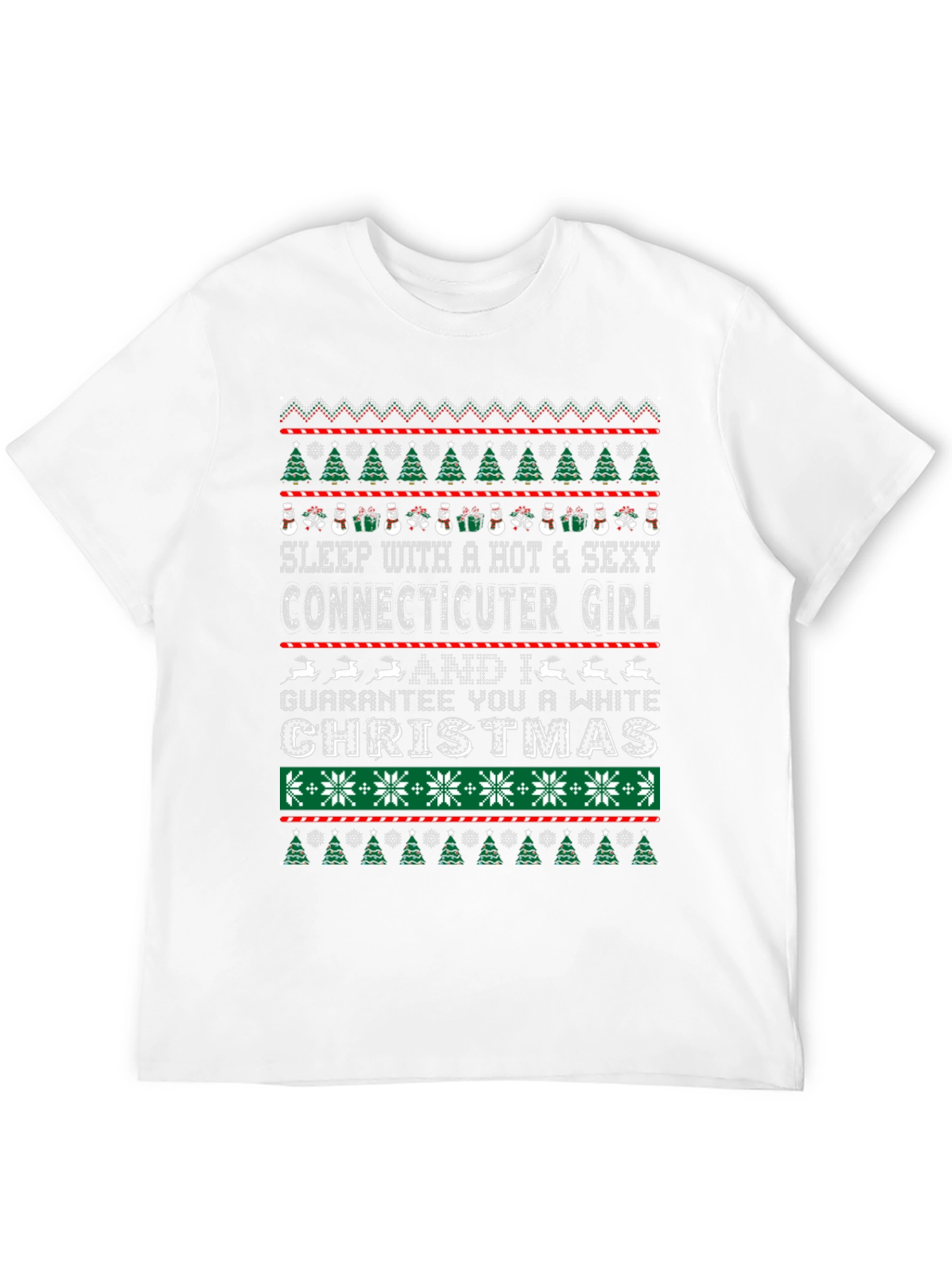 Funny Connecticut Girl Christmas Graphic T-Shirt