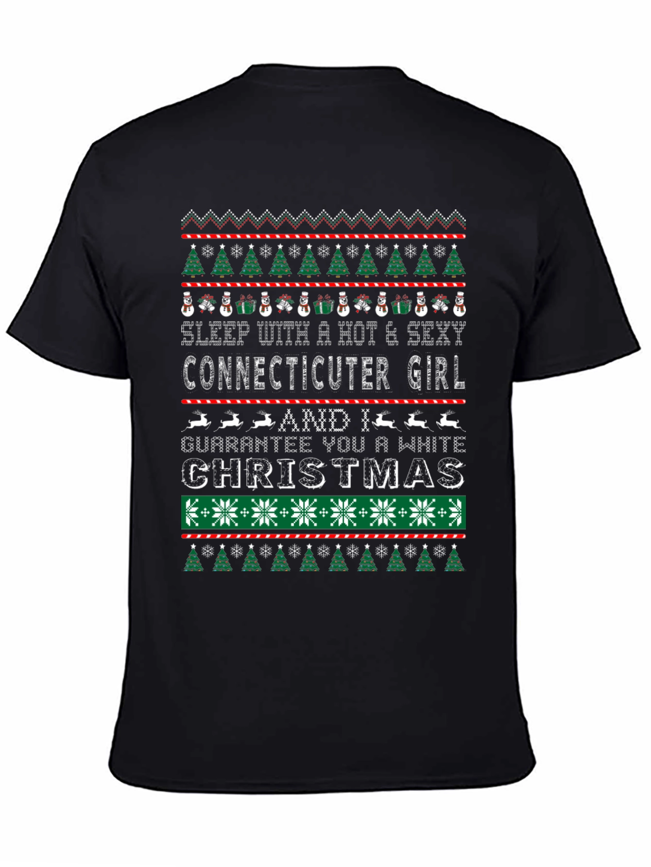 Funny Connecticut Girl Christmas Graphic T-Shirt
