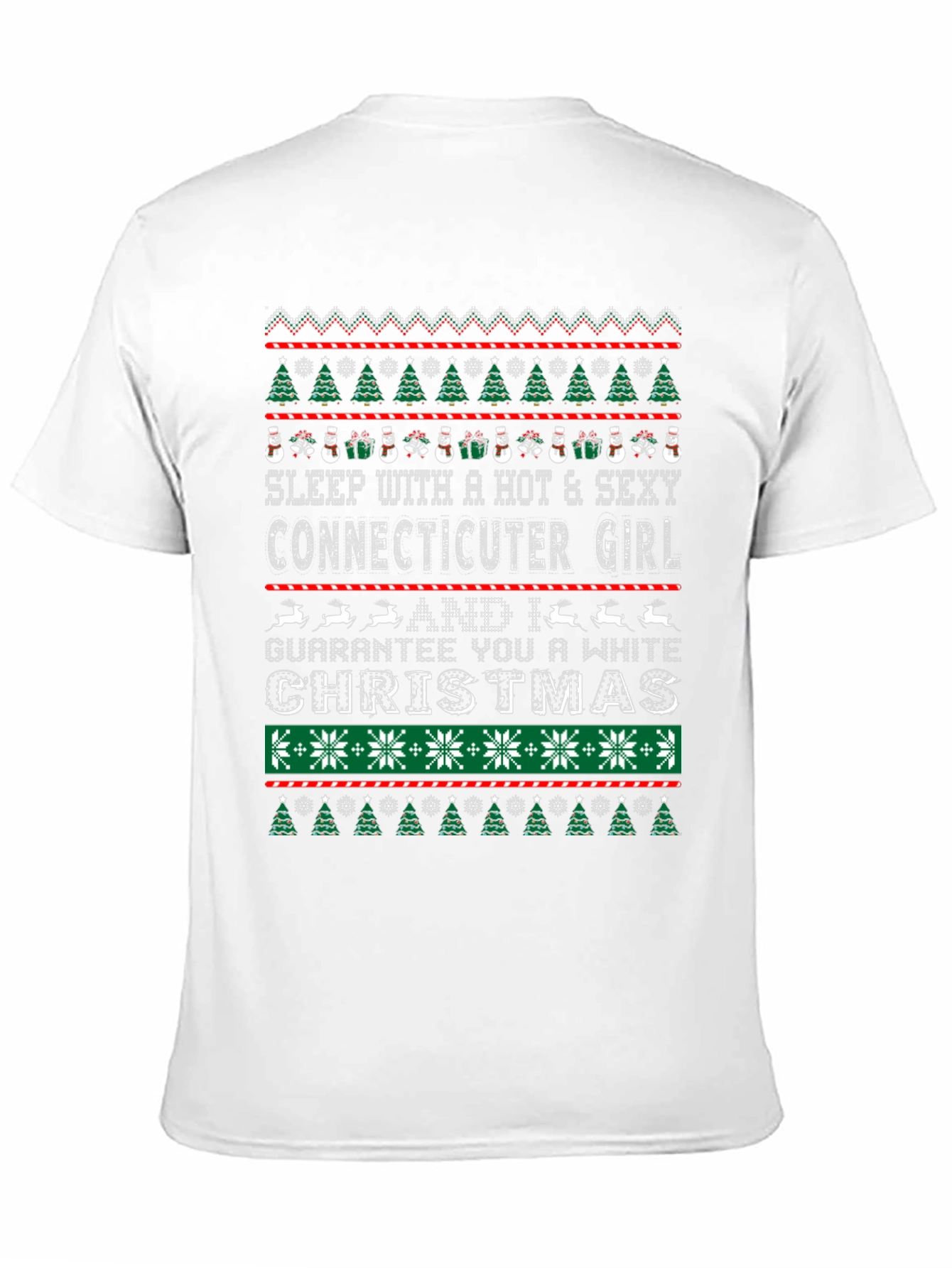 Funny Connecticut Girl Christmas Graphic T-Shirt