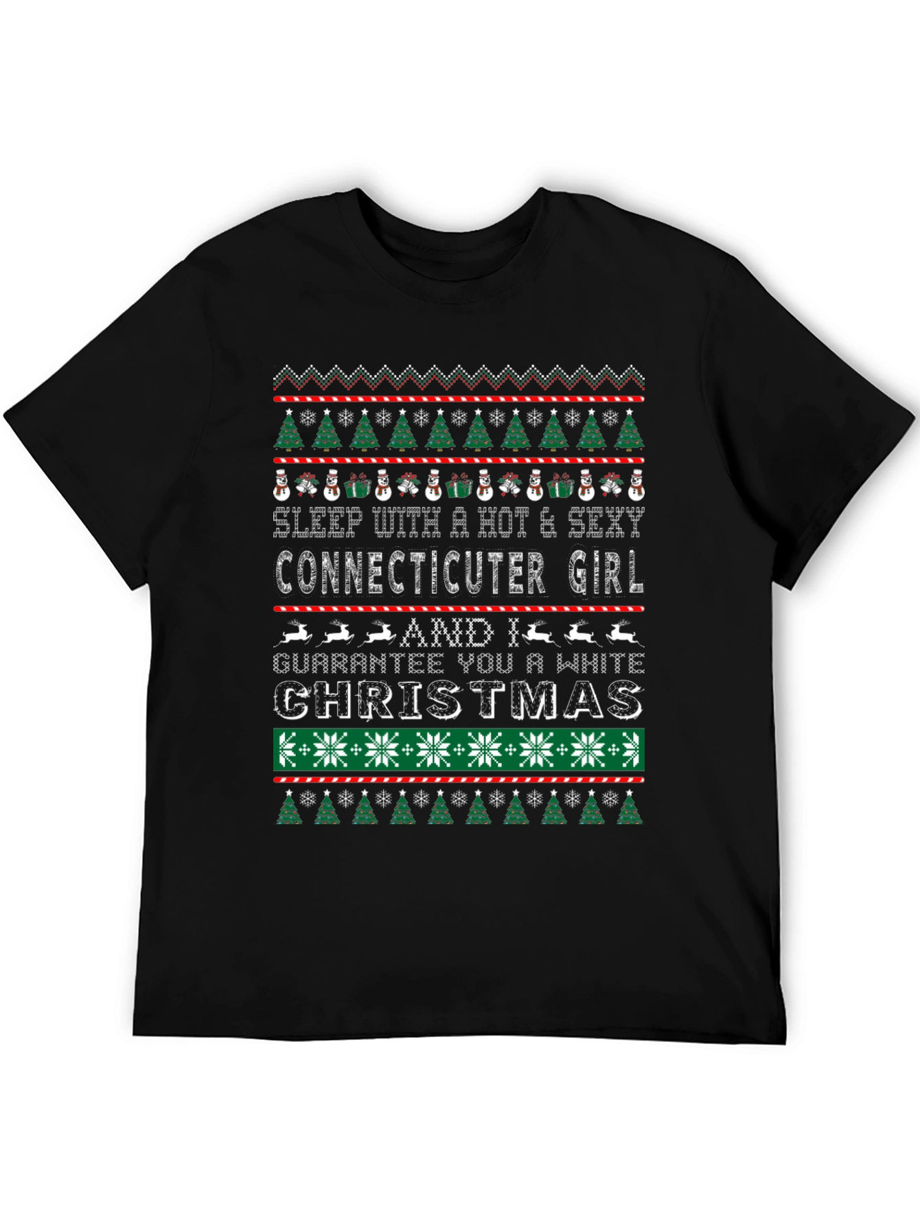 Funny Connecticut Girl Christmas Graphic T-Shirt