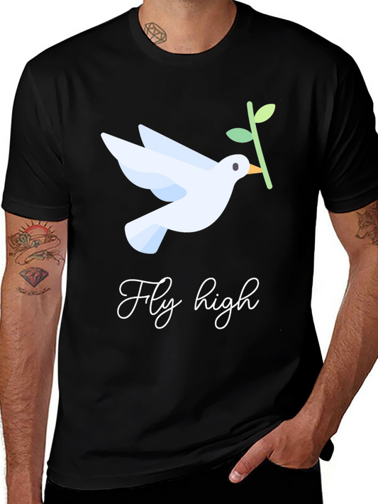 Dove Fly High Graphic T-Shirt - Casual Comfort