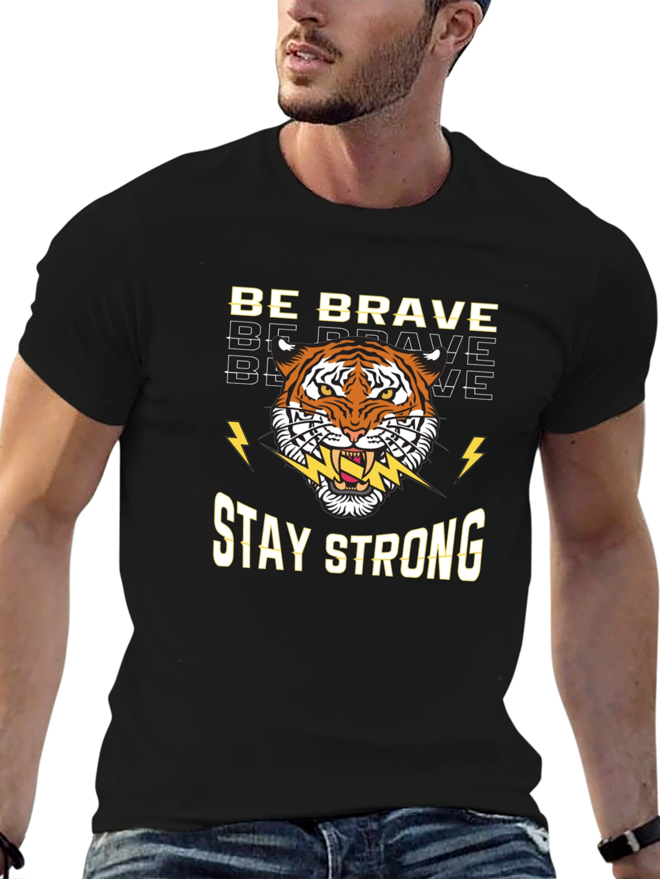 Be Brave Stay Strong Tiger Graphic Tee