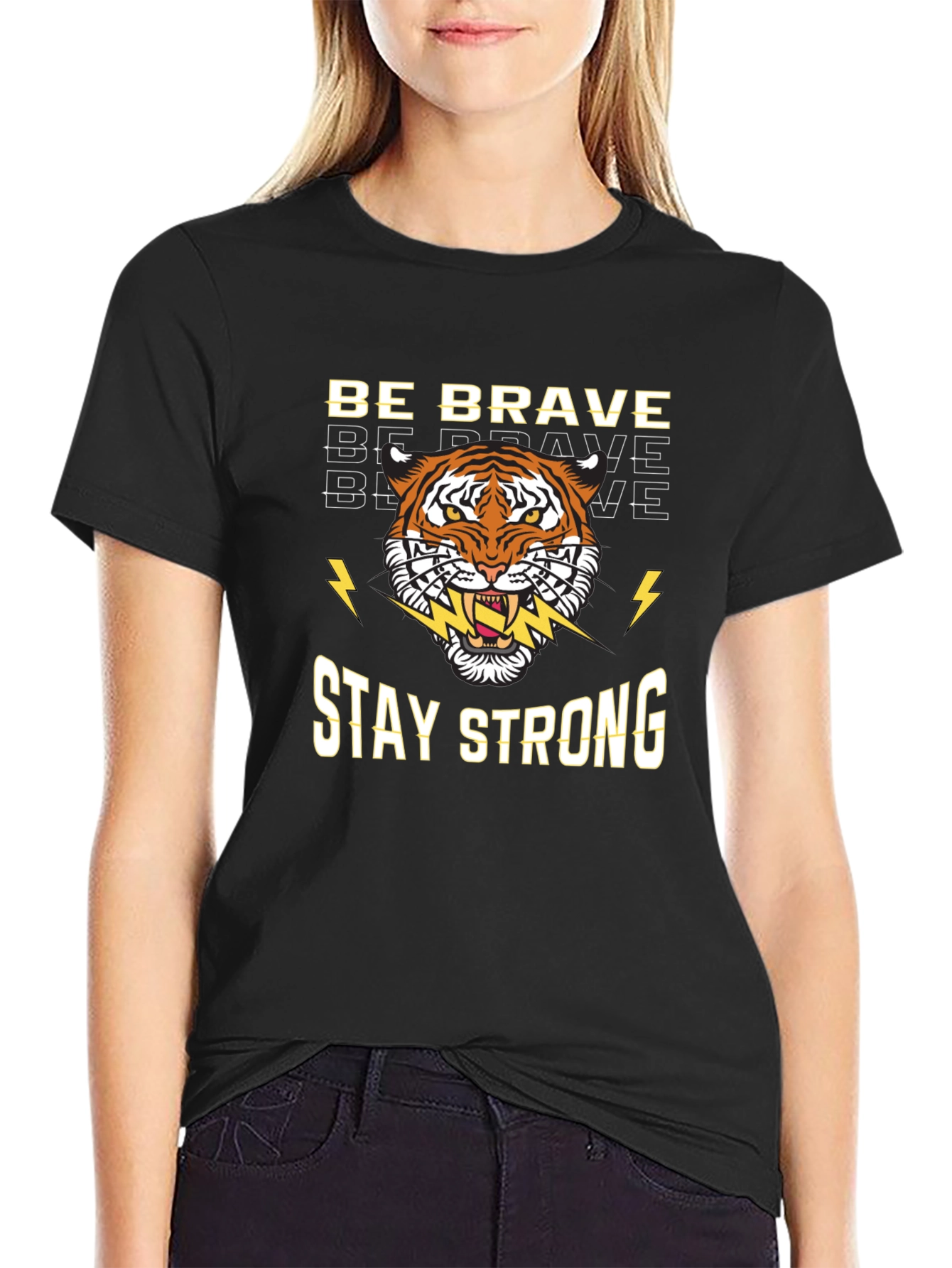 Be Brave Stay Strong Tiger Graphic Tee