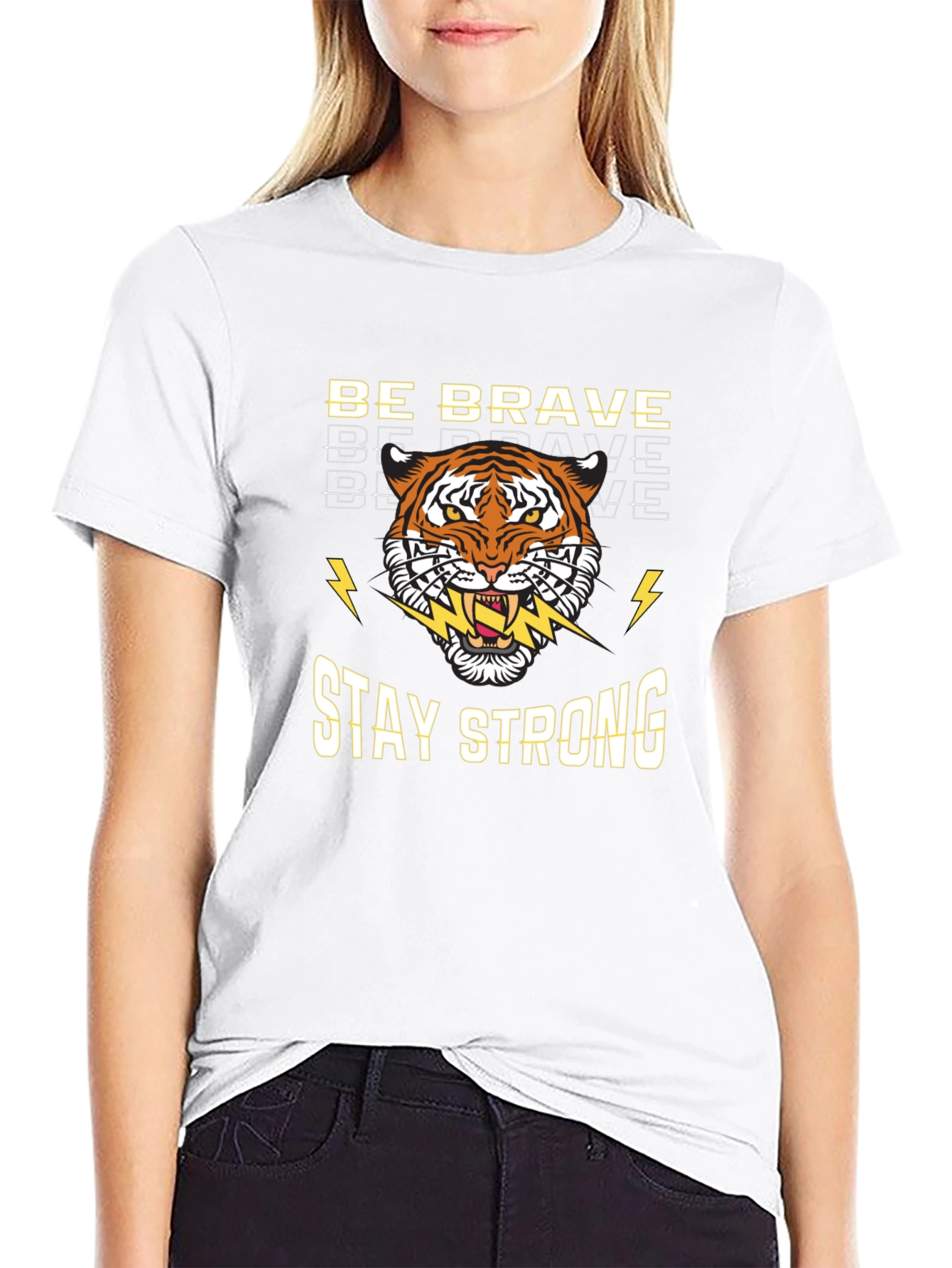Be Brave Stay Strong Tiger Graphic Tee