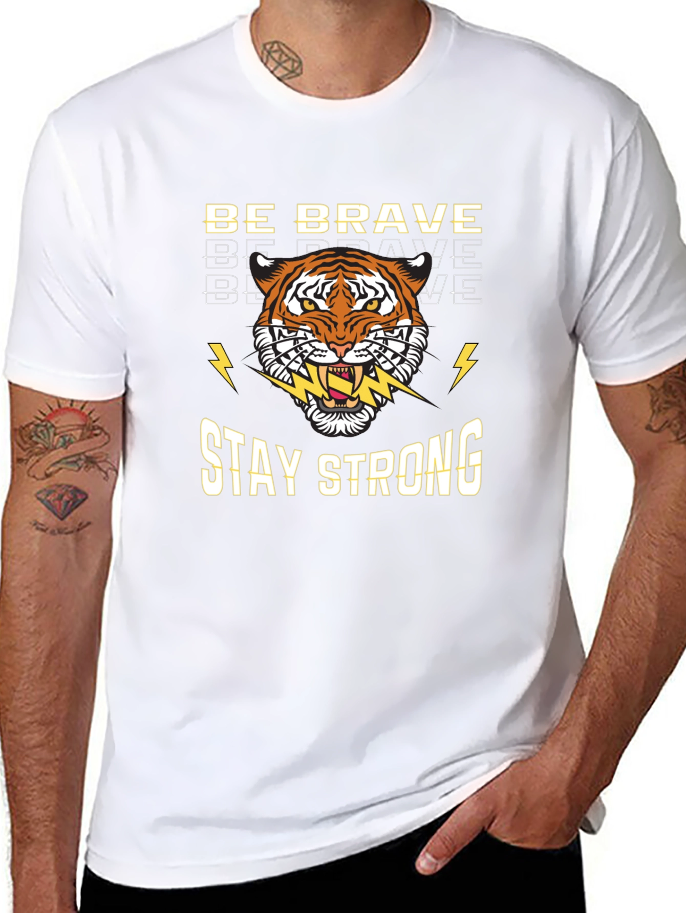 Be Brave Stay Strong Tiger Graphic Tee