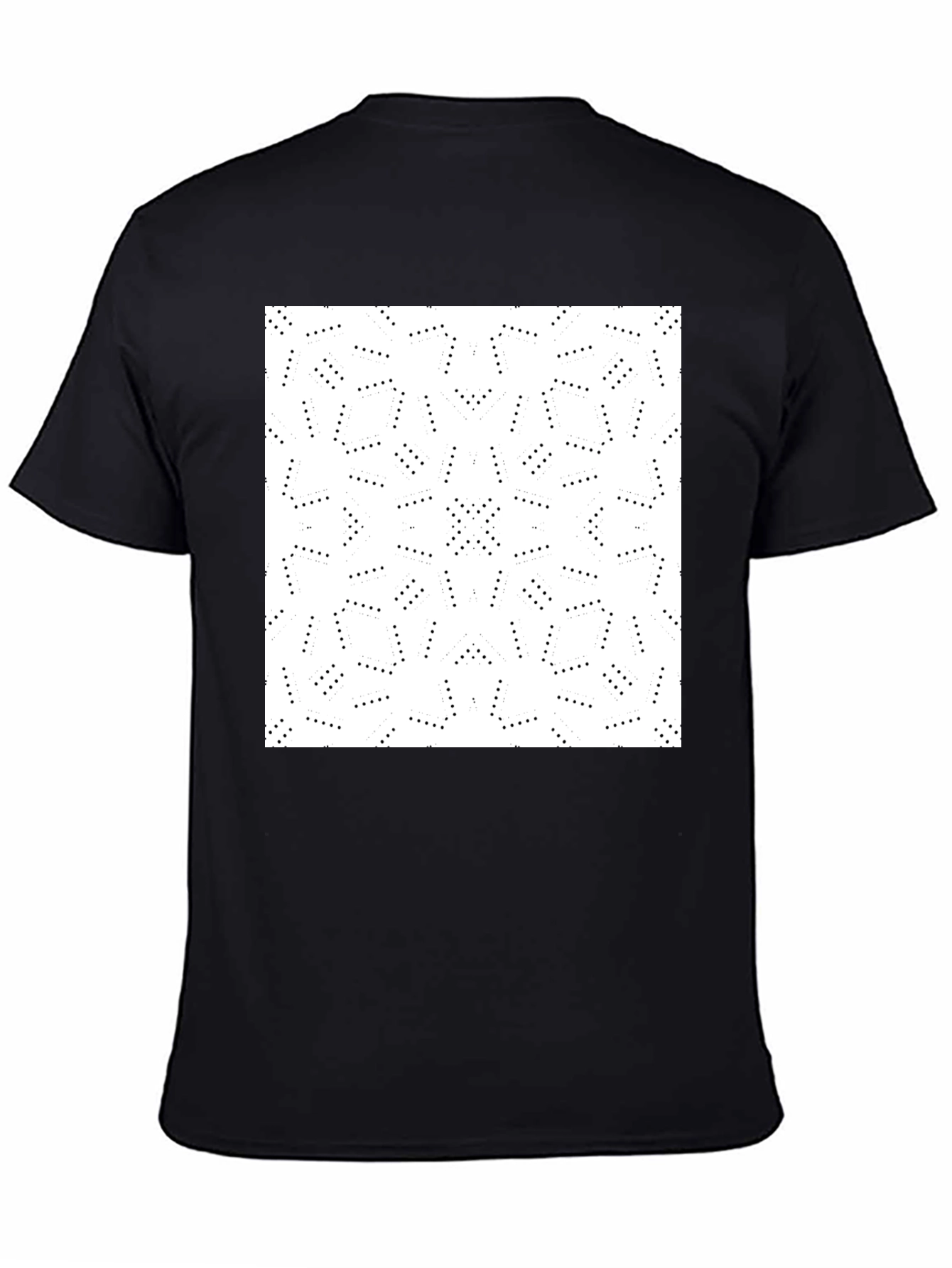 Modern Geometric Pattern Black T-Shirt