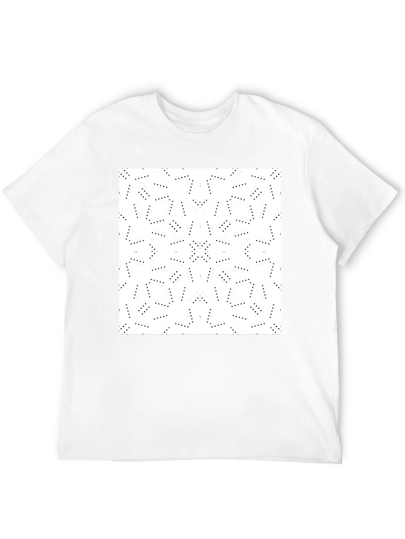 Modern Geometric Pattern Black T-Shirt