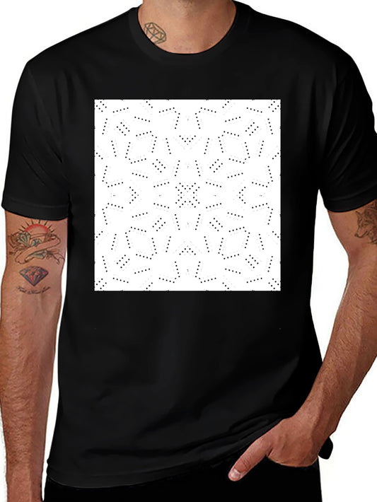 Modern Geometric Pattern Black T-Shirt