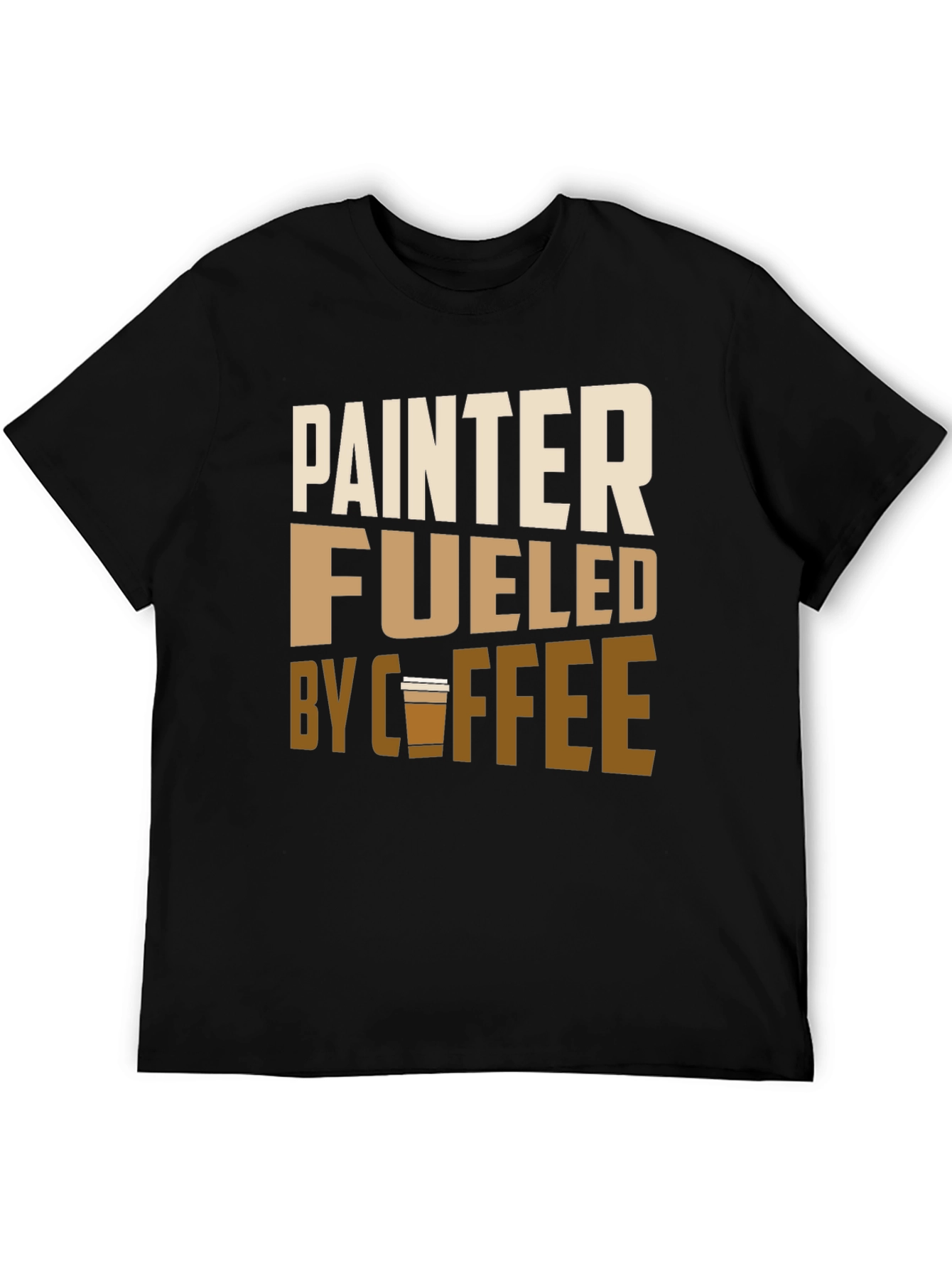 Painter Fueled by Coffee Black Graphic Tee