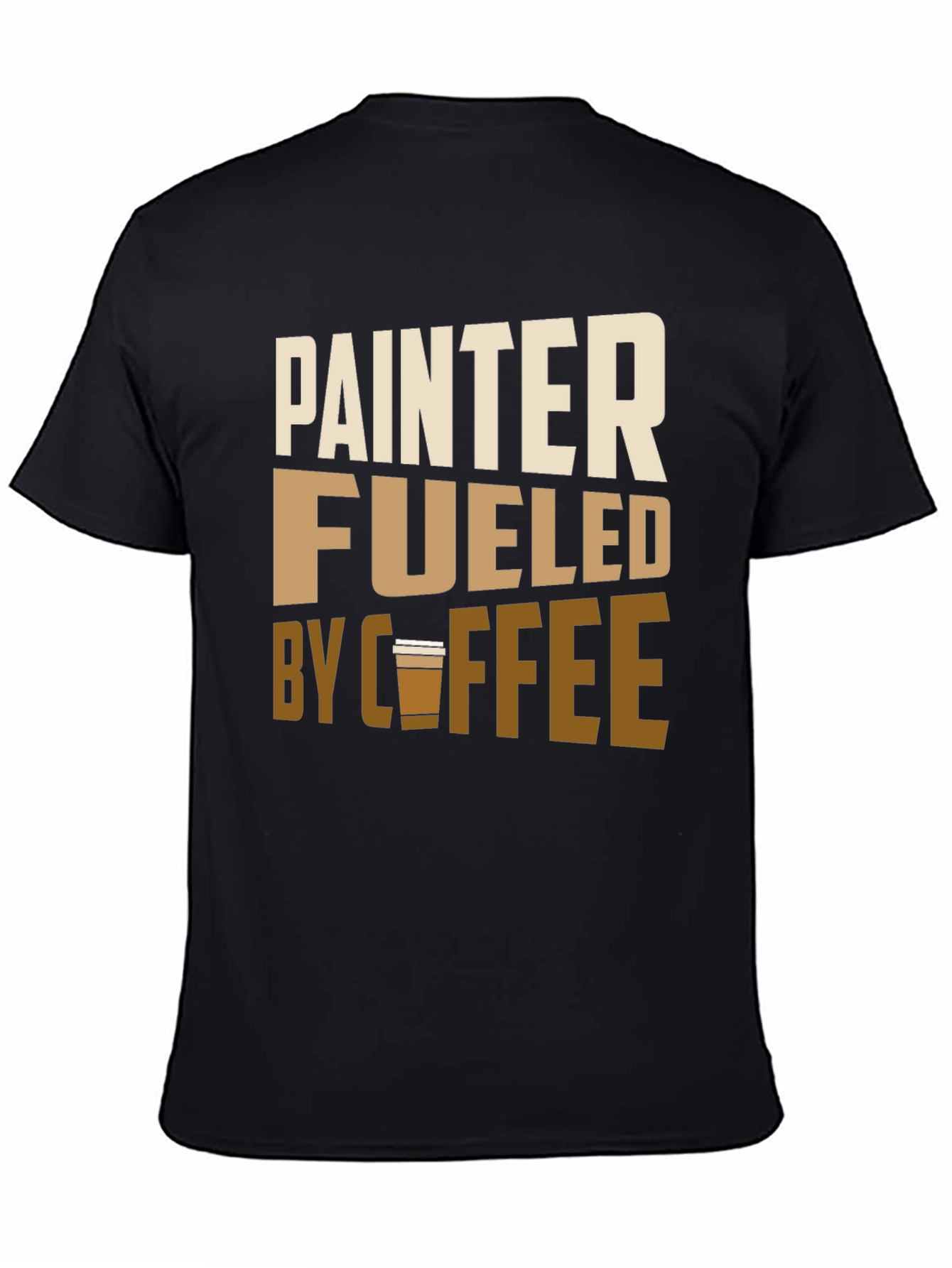 Painter Fueled by Coffee Black Graphic Tee