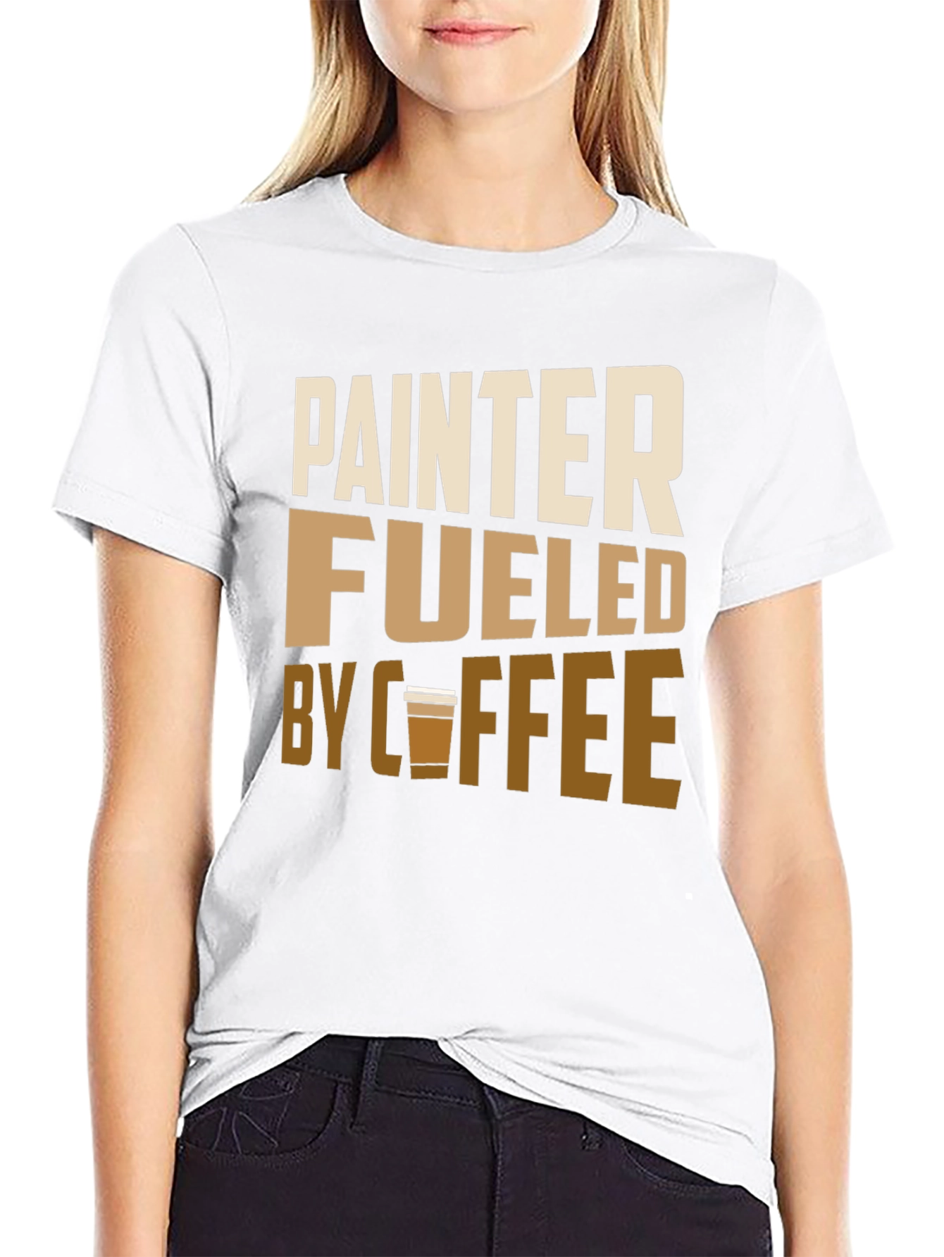 Painter Fueled by Coffee Black Graphic Tee
