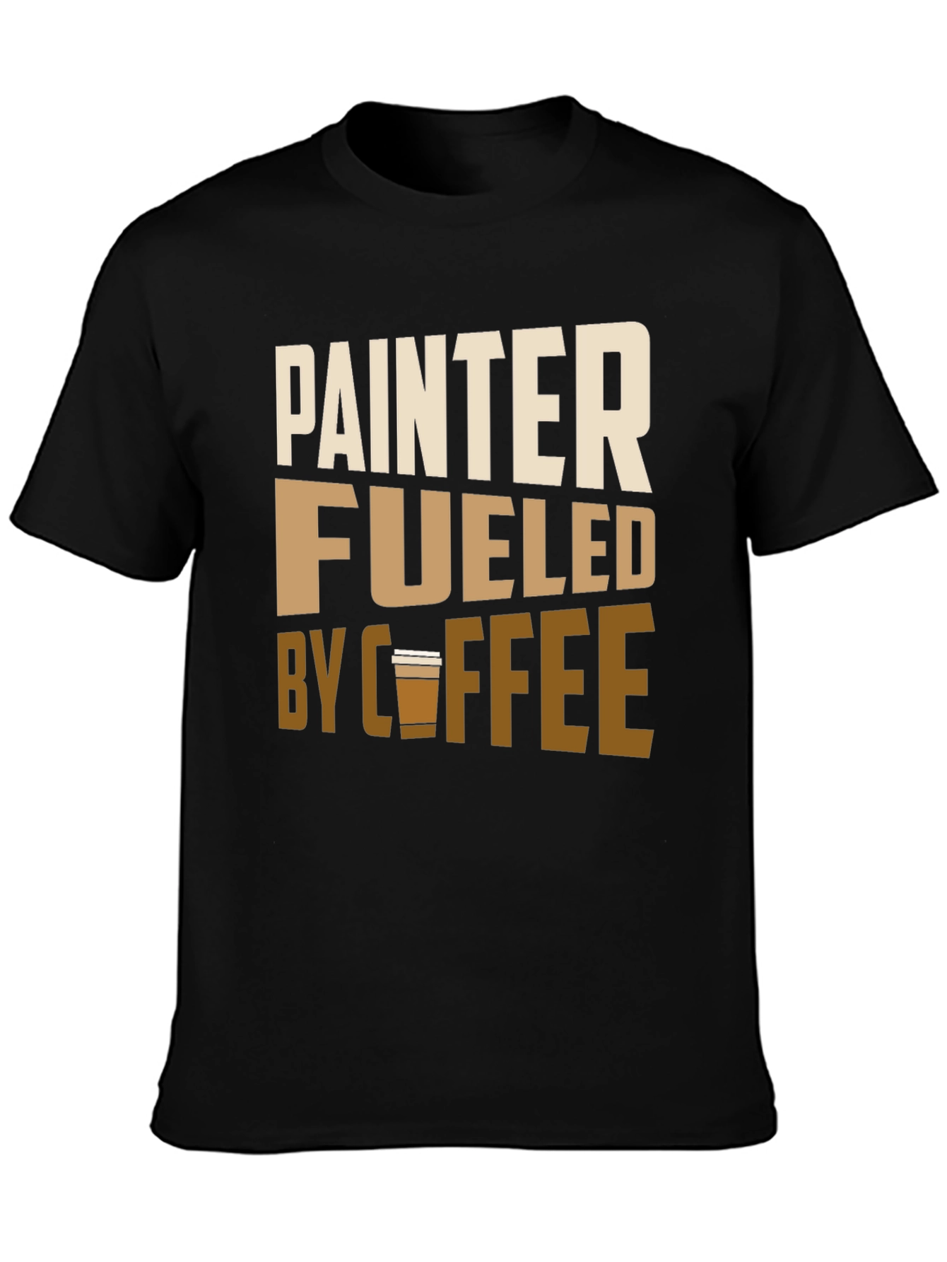 Painter Fueled by Coffee Black Graphic Tee