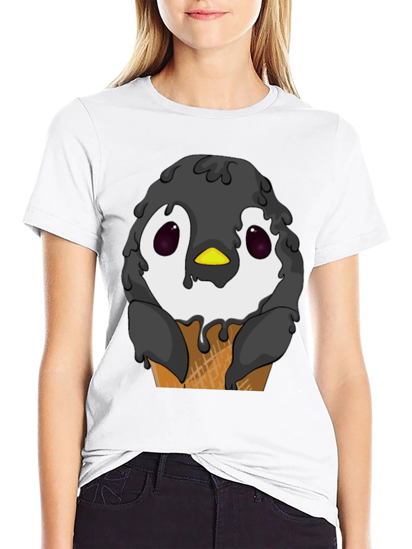 Penguin Ice Cream Cone Graphic T-Shirt