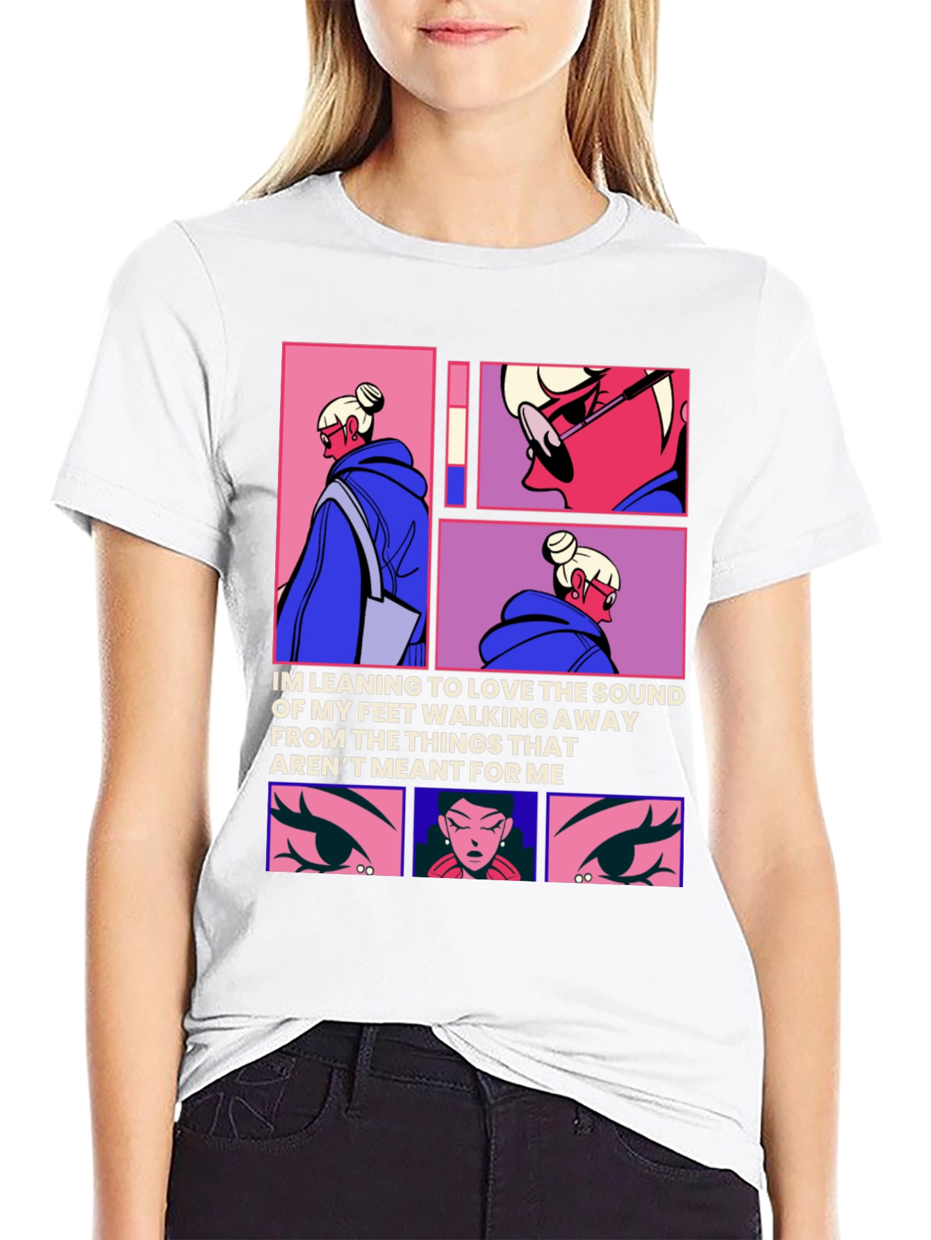 Trendy Anime Graphic Tee: Walking Away