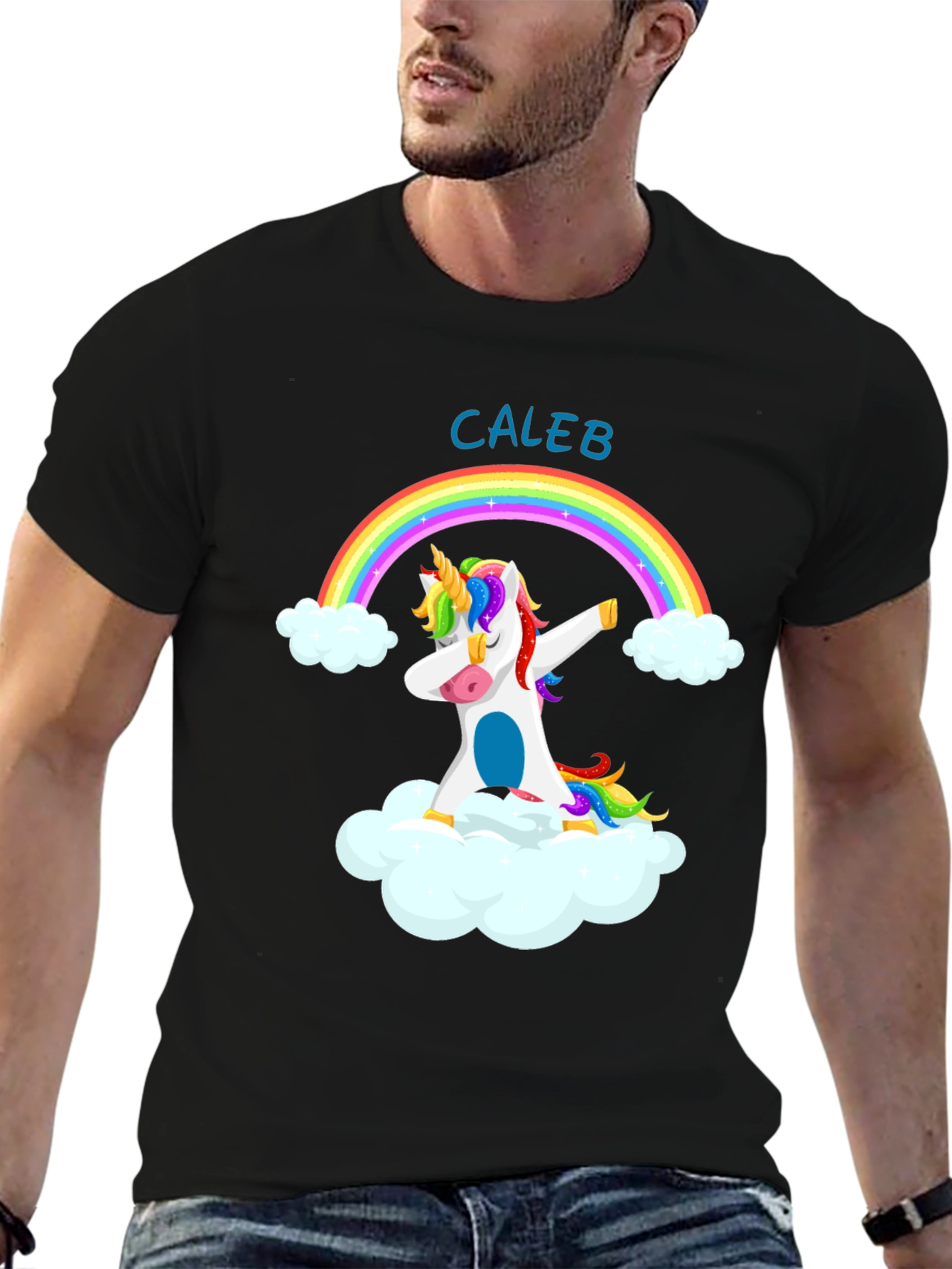 Caleb Unicorn Dab Rainbow T-Shirt