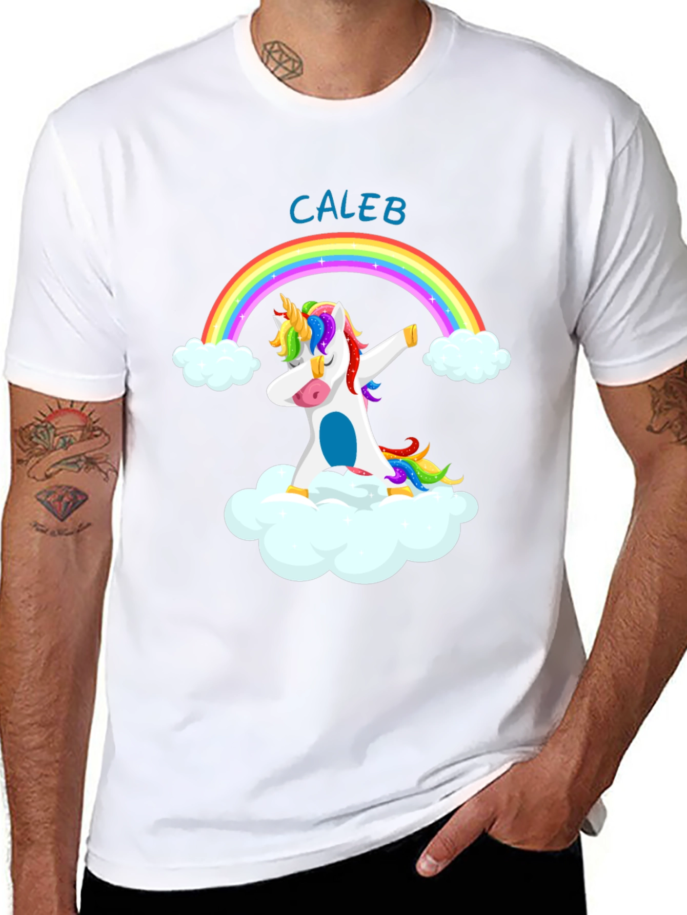 Caleb Unicorn Dab Rainbow T-Shirt