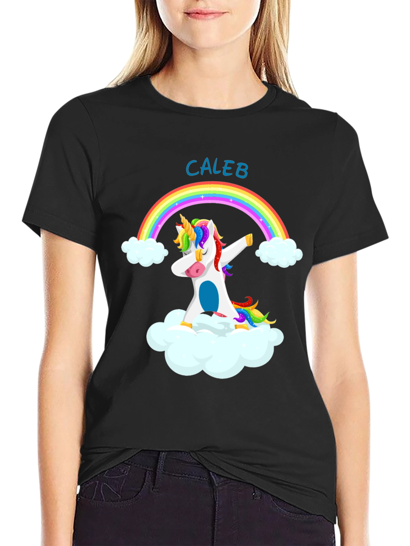 Caleb Unicorn Dab Rainbow T-Shirt