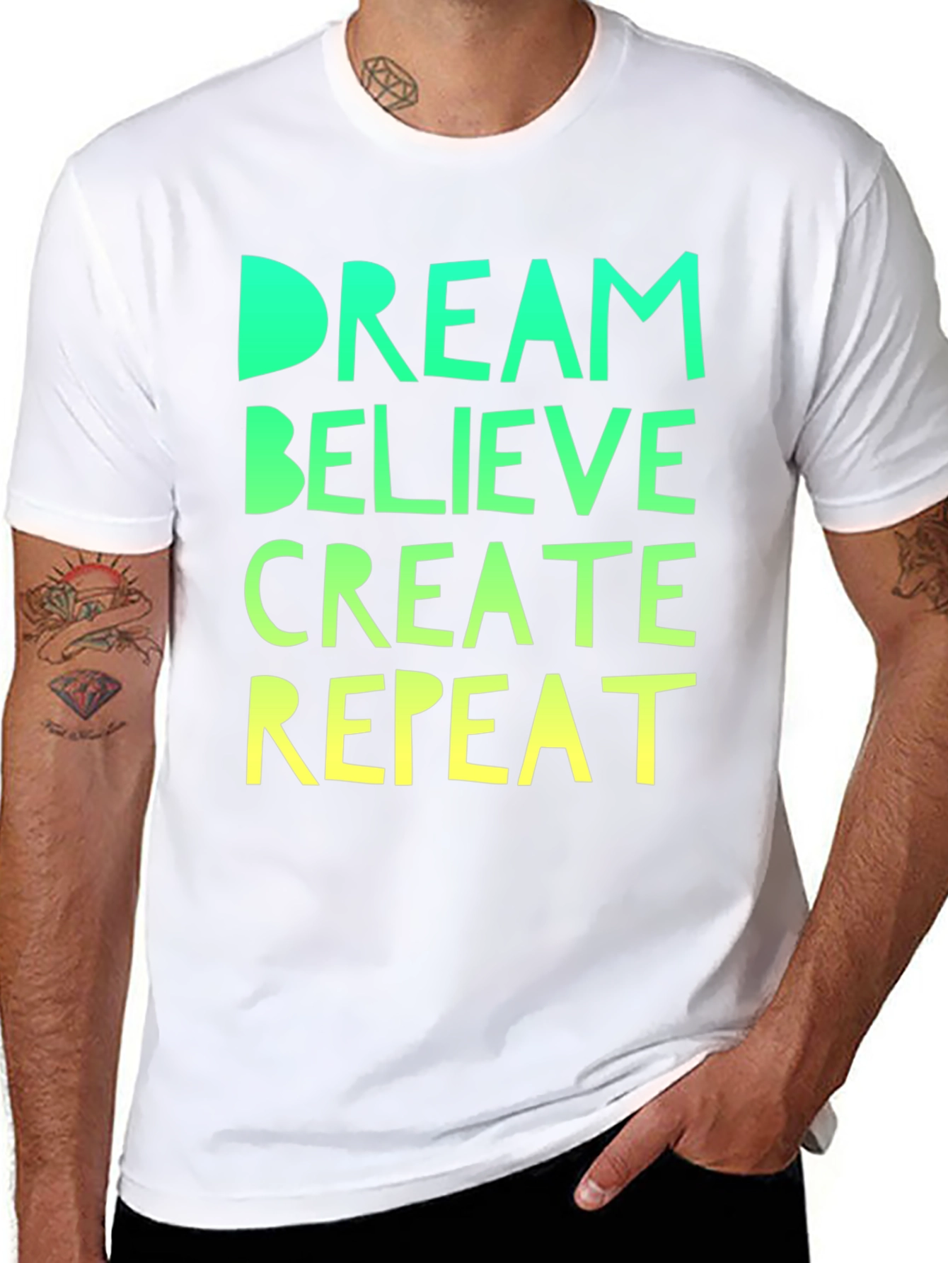 Dream Believe Create Repeat Black Tee