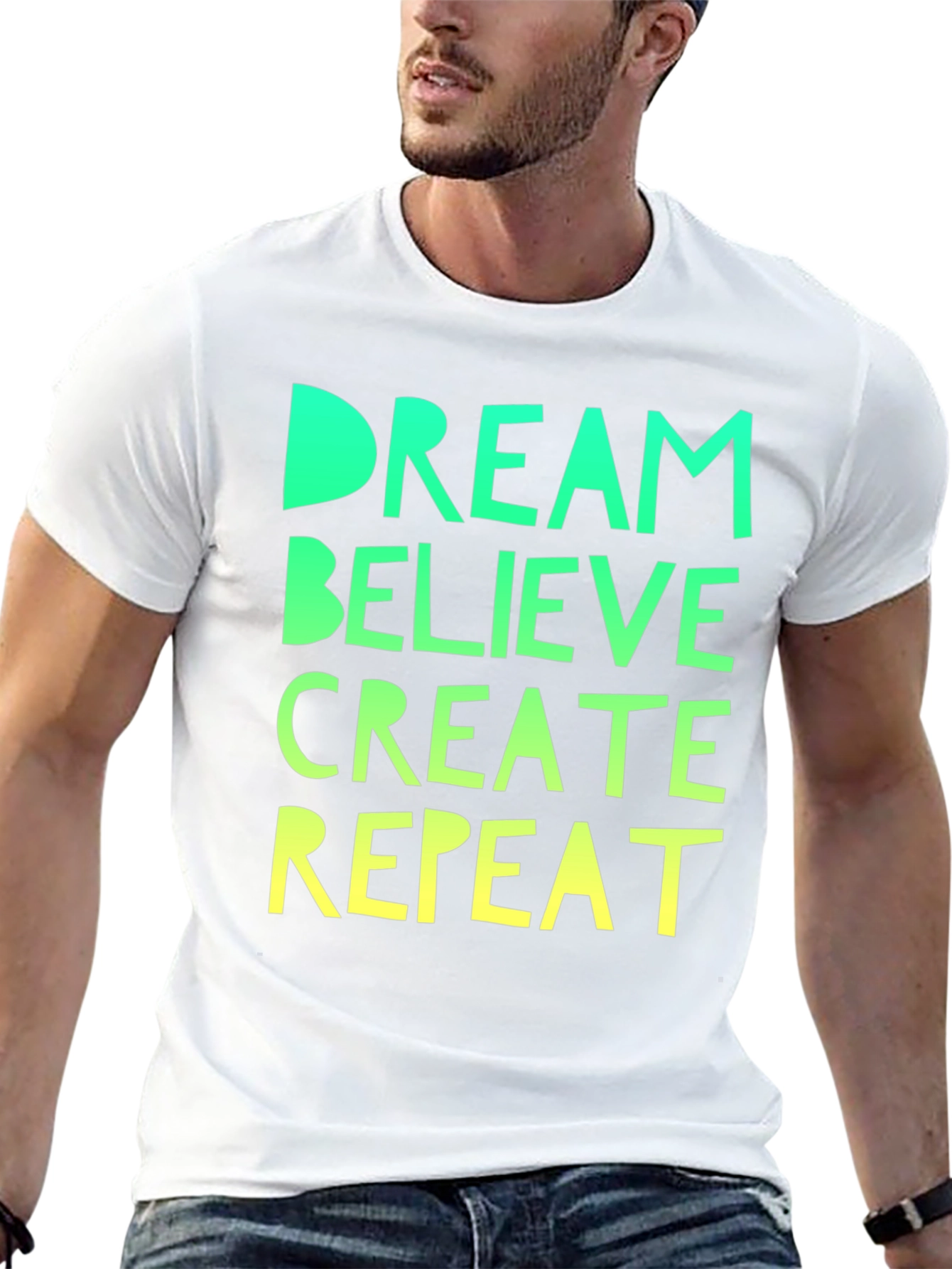 Dream Believe Create Repeat Black Tee