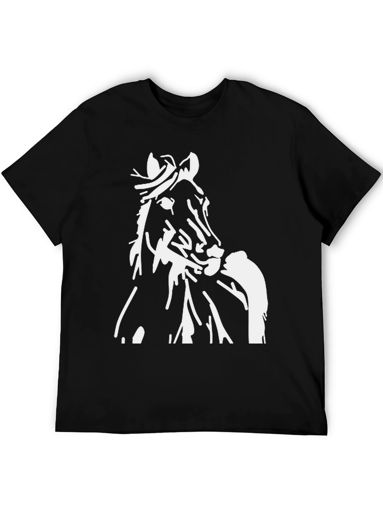 Horse Graphic Tee - Stylish Black Cotton T-Shirt