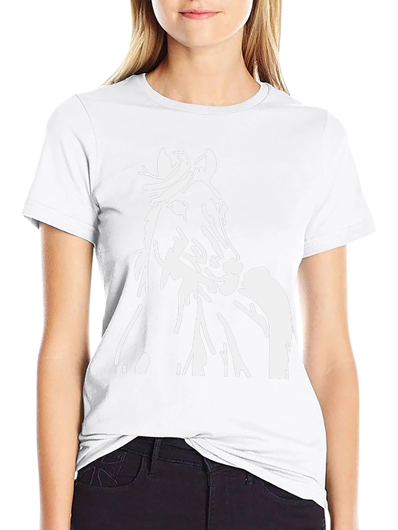 Horse Graphic Tee - Stylish Black Cotton T-Shirt