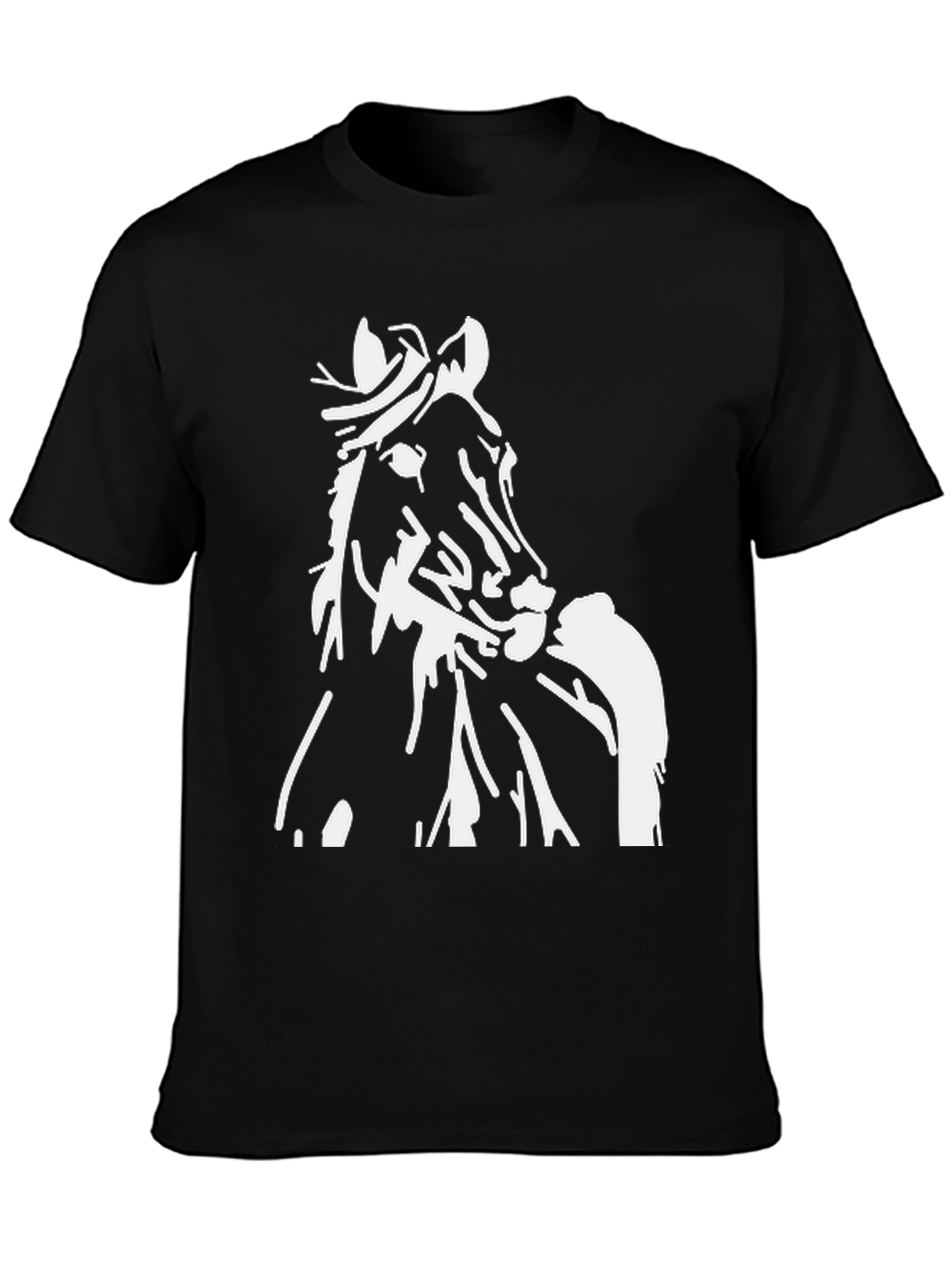 Horse Graphic Tee - Stylish Black Cotton T-Shirt