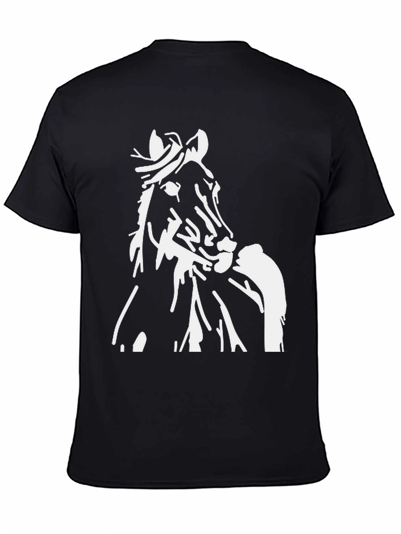 Horse Graphic Tee - Stylish Black Cotton T-Shirt