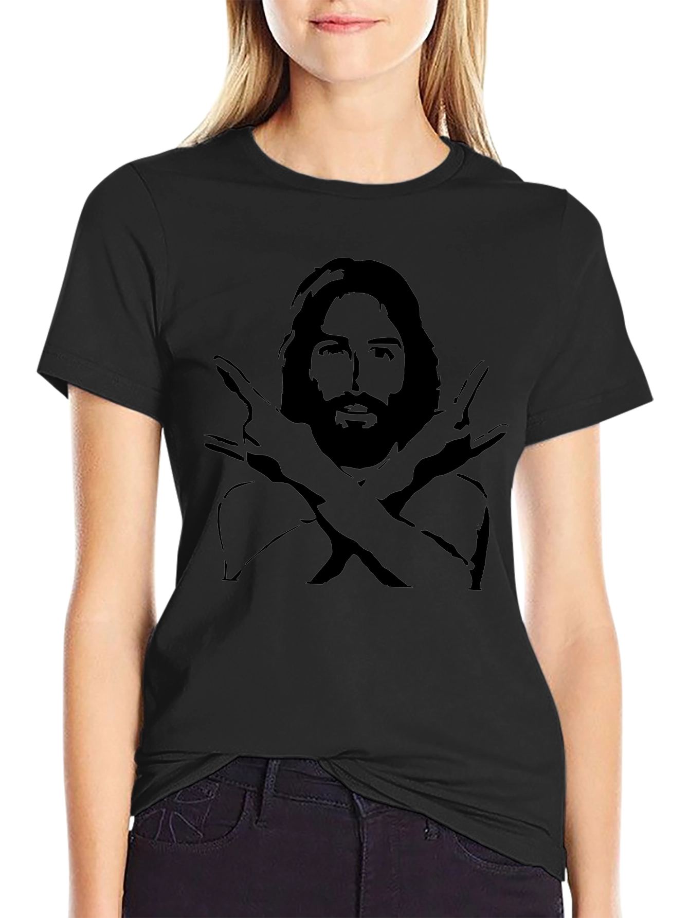 Jesus Peace Sign Black T-Shirt