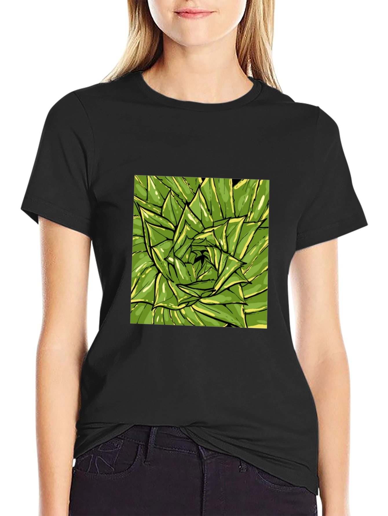 Green Succulent Graphic Tee