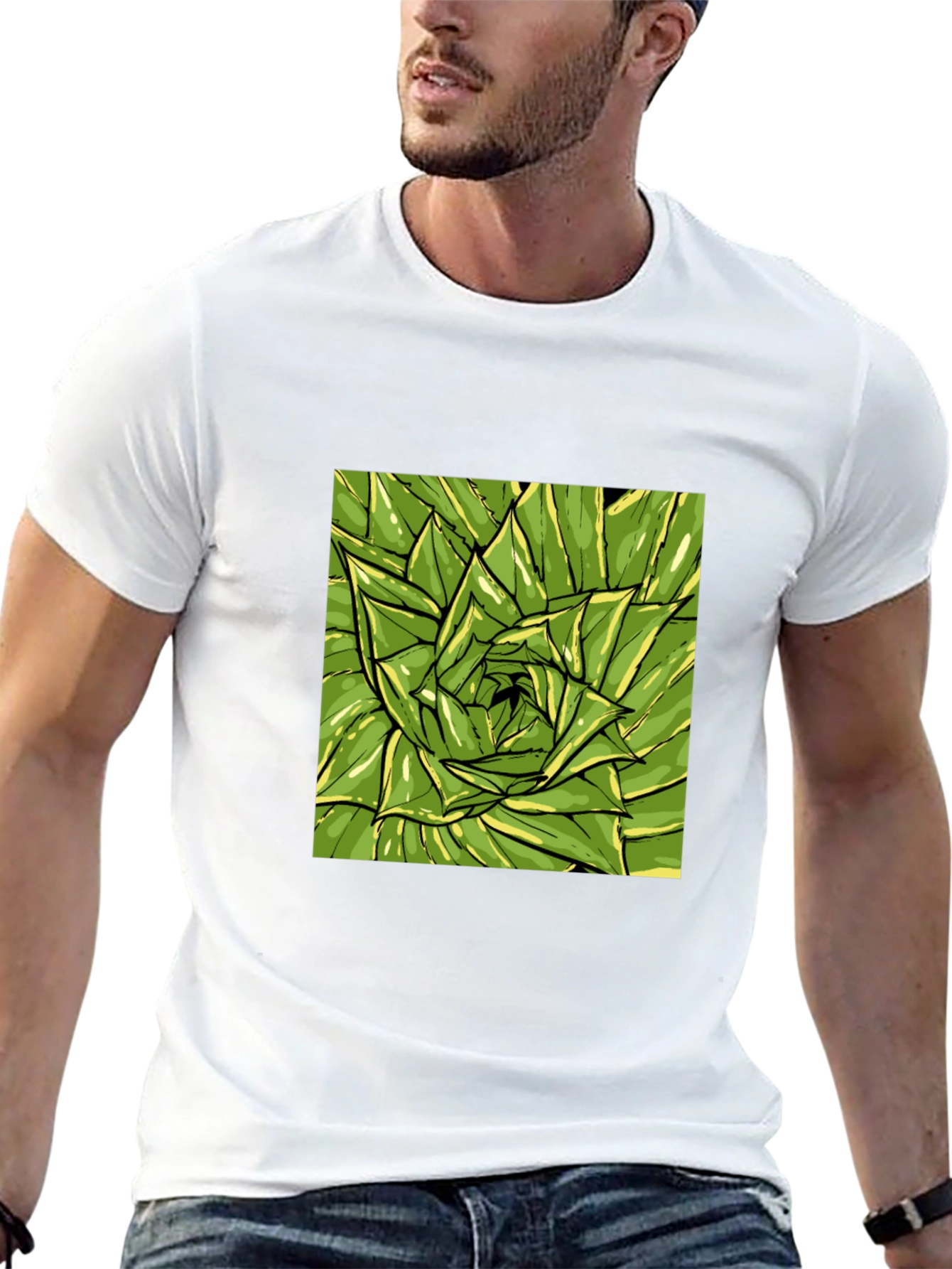 Green Succulent Graphic Tee