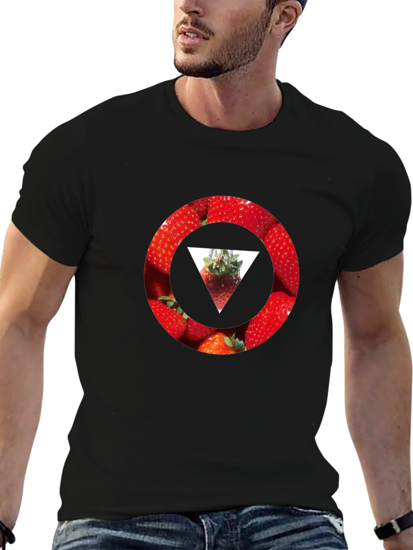 Strawberry Circle T-Shirt - Stylish Graphic Tee
