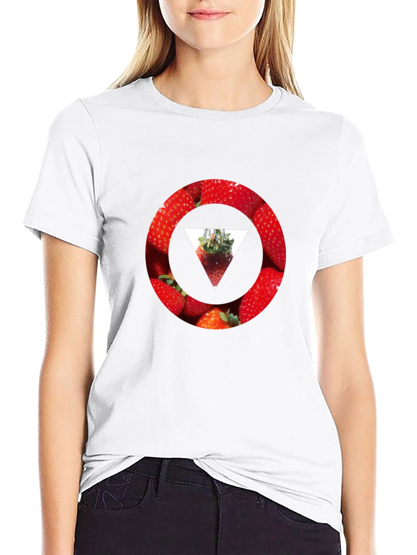 Strawberry Circle T-Shirt - Stylish Graphic Tee