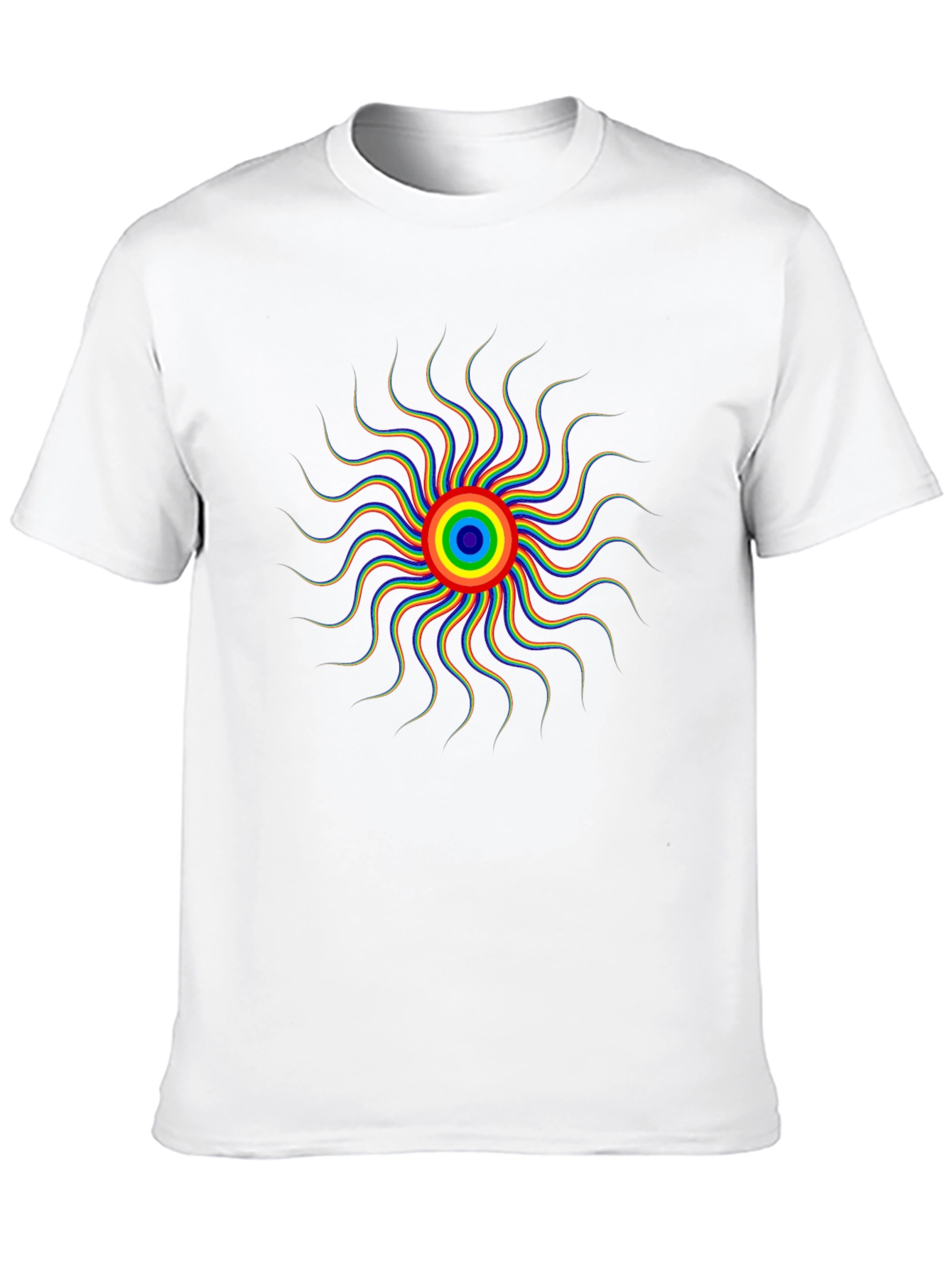 Psychedelic Sun Graphic T-Shirt - Black