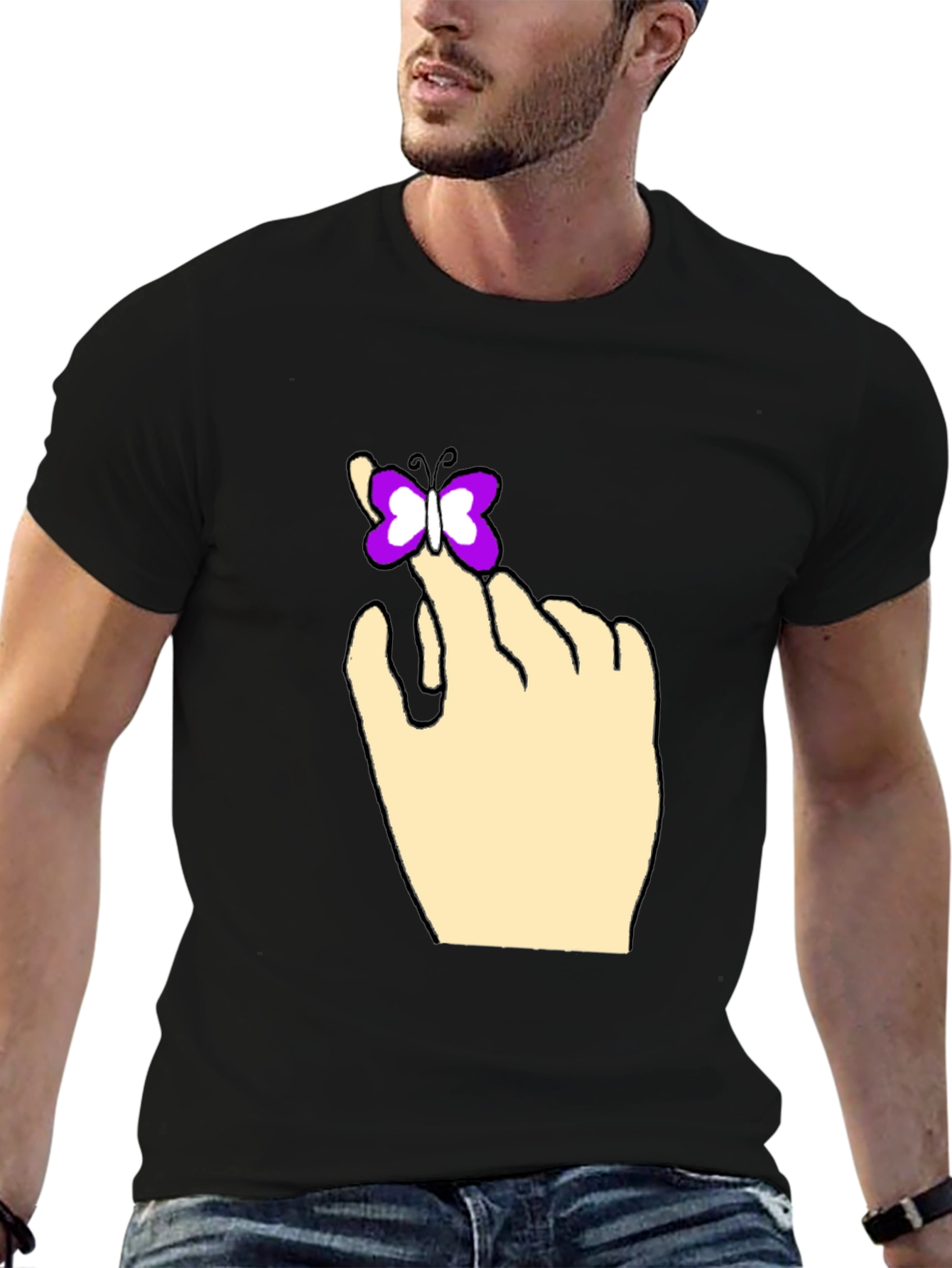 Butterfly on Hand Graphic Tee