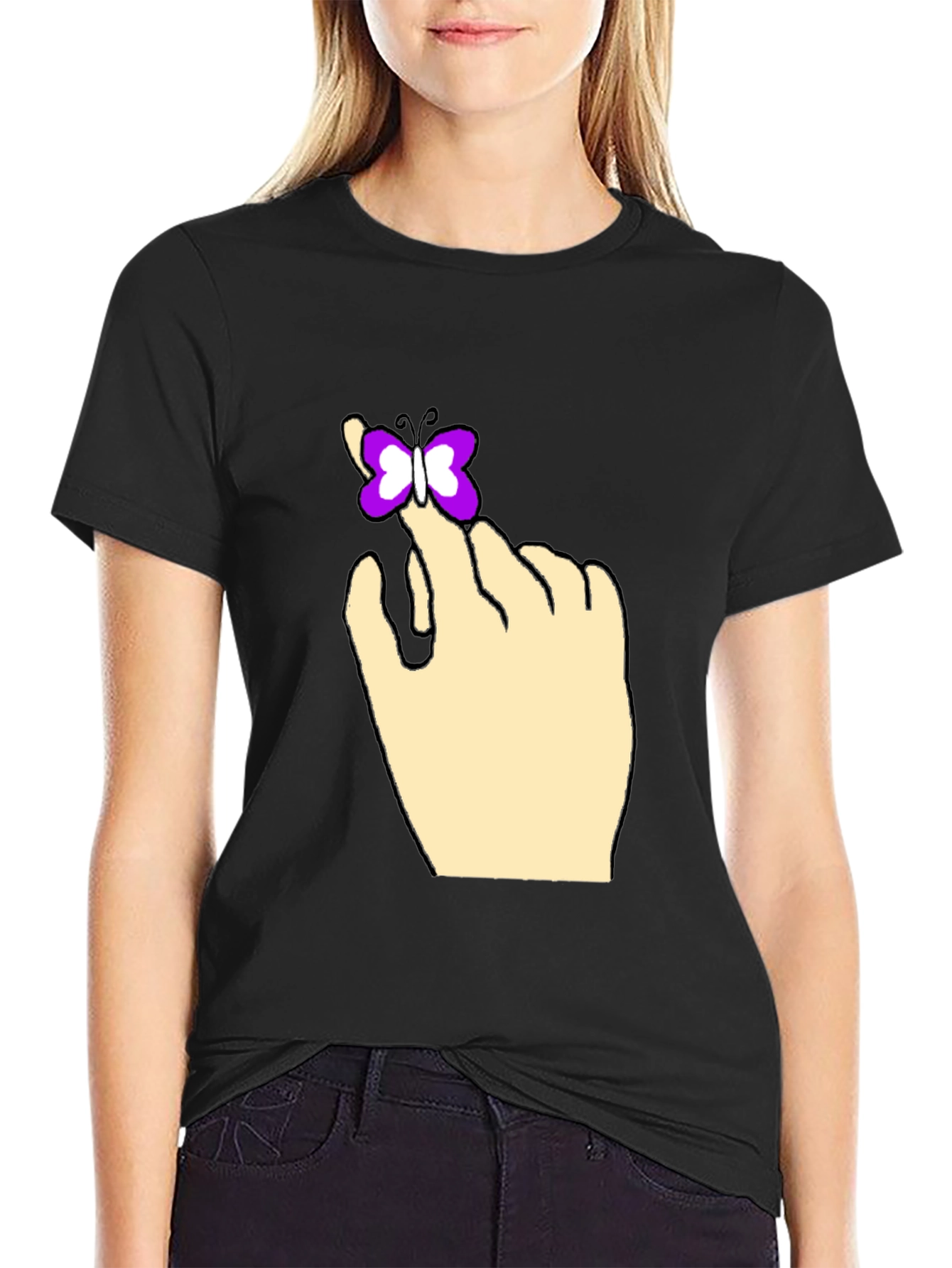 Butterfly on Hand Graphic Tee