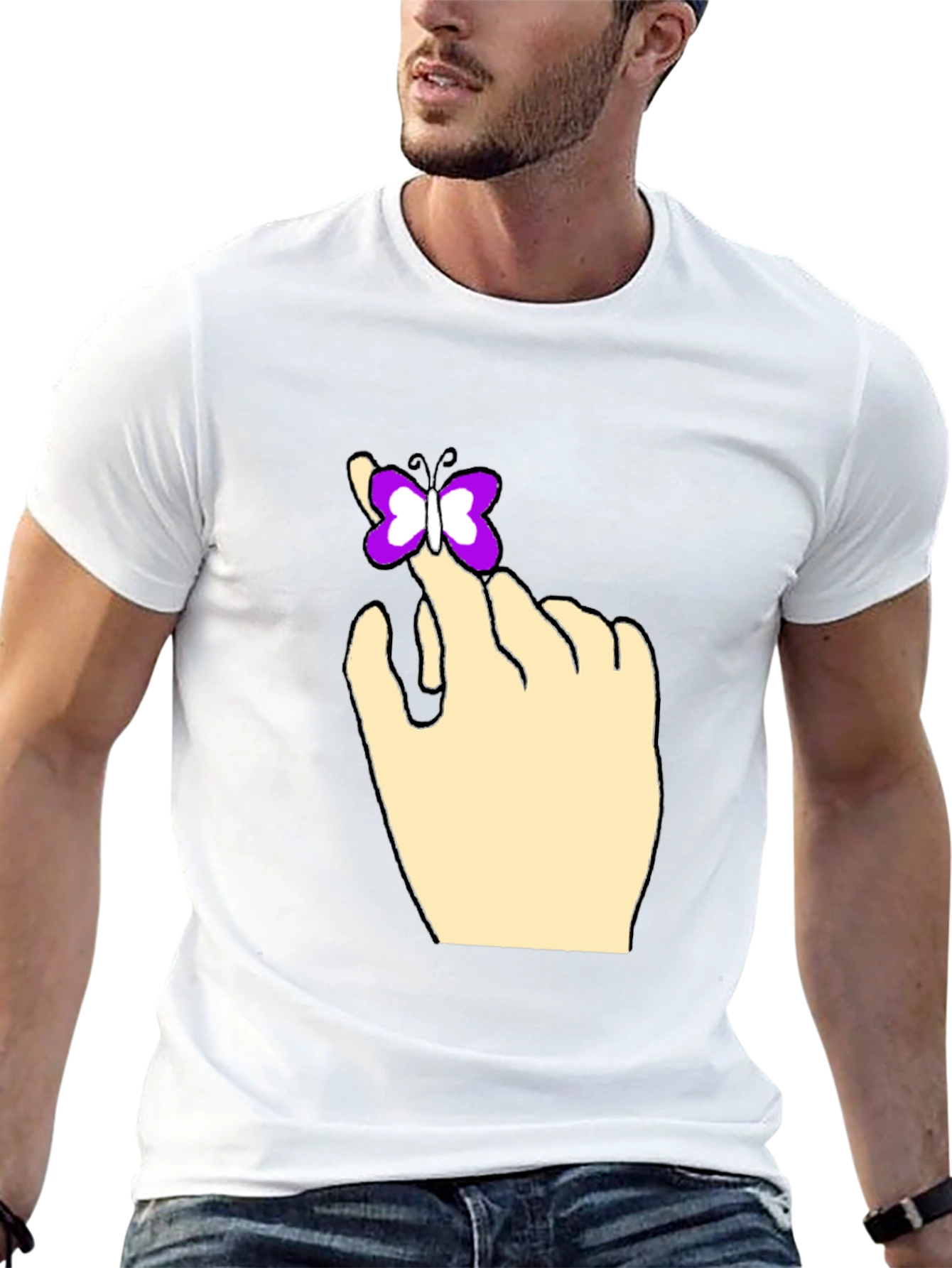Butterfly on Hand Graphic Tee