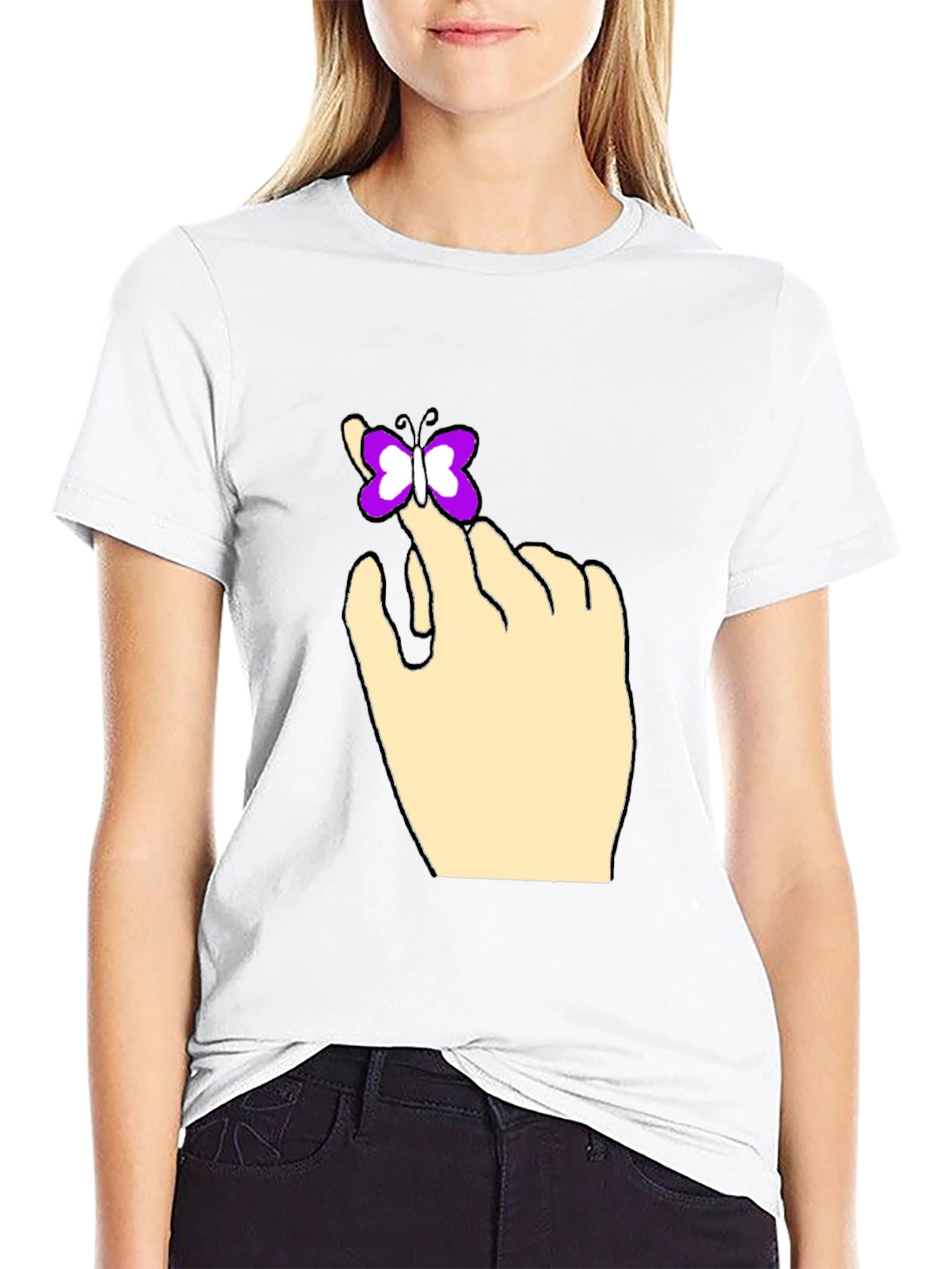 Butterfly on Hand Graphic Tee