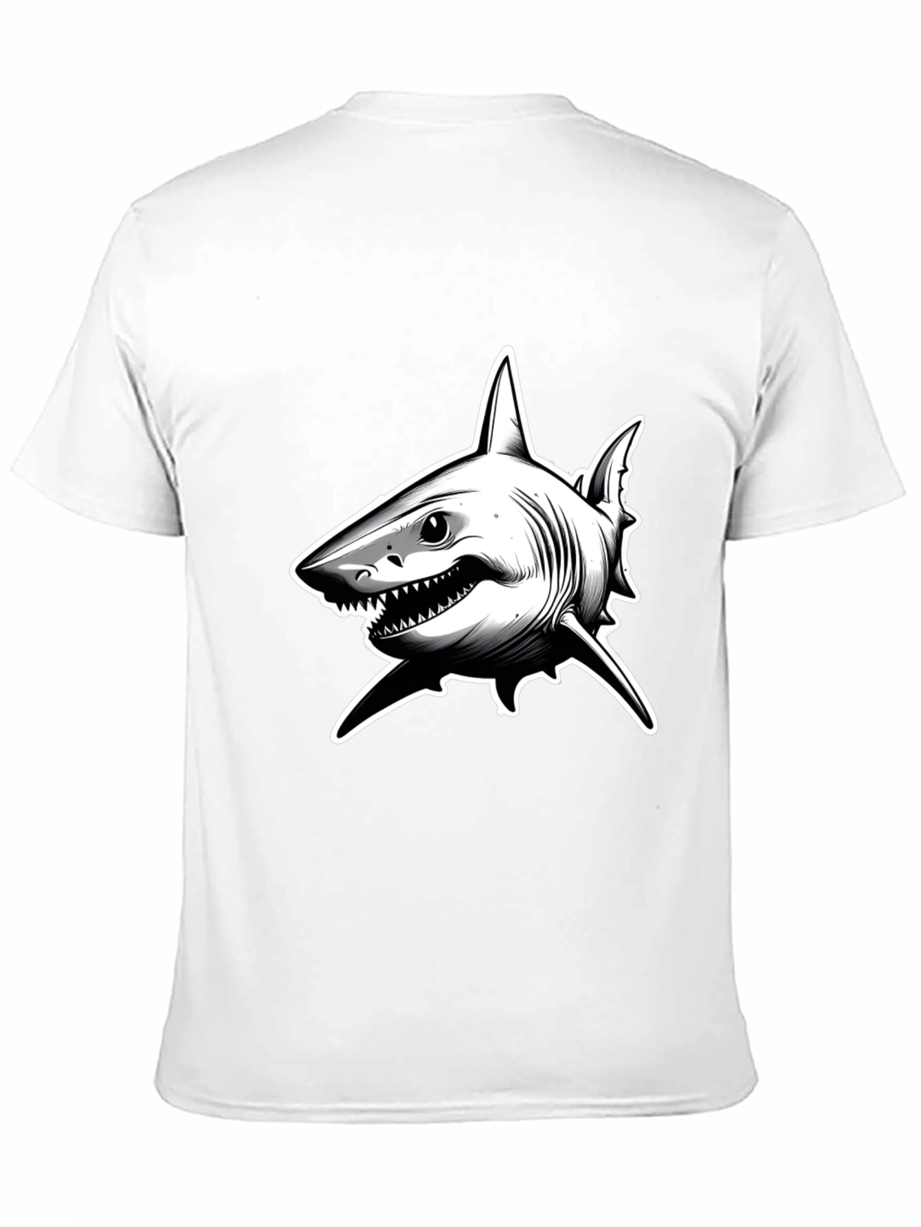 Shark Graphic T-Shirt - Black Cotton Tee