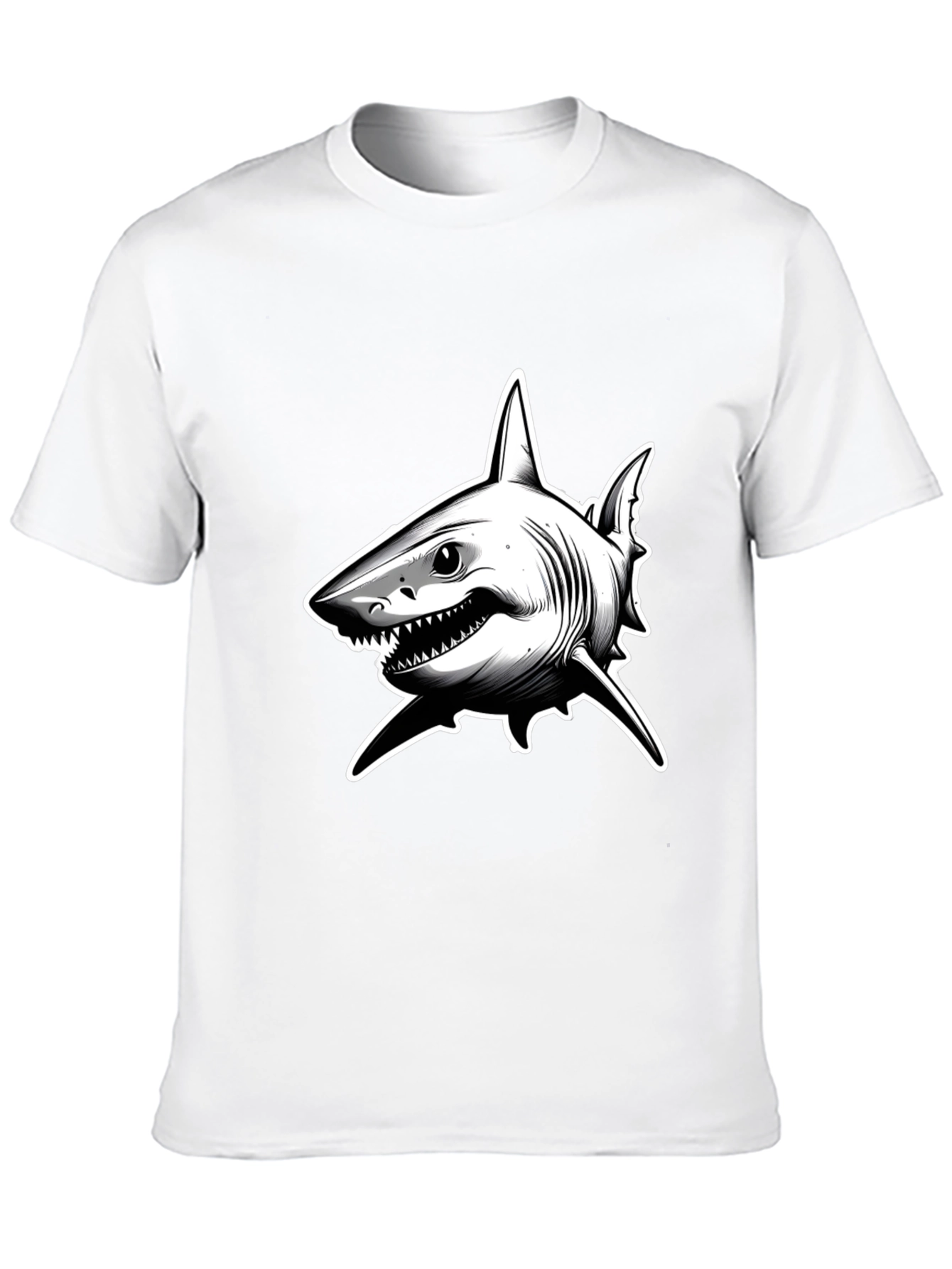 Shark Graphic T-Shirt - Black Cotton Tee