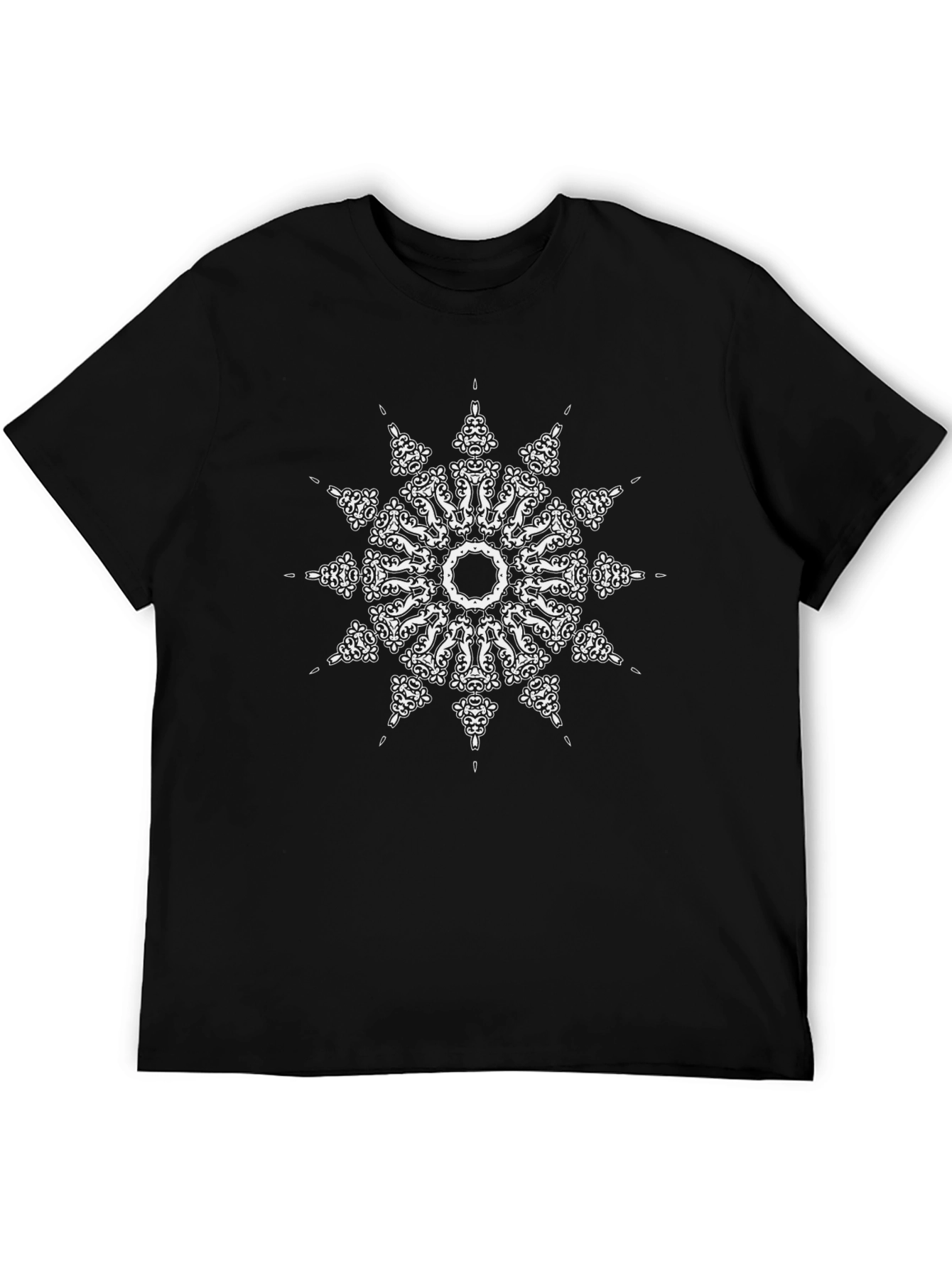 Mandala Graphic T-Shirt - Black Cotton Tee