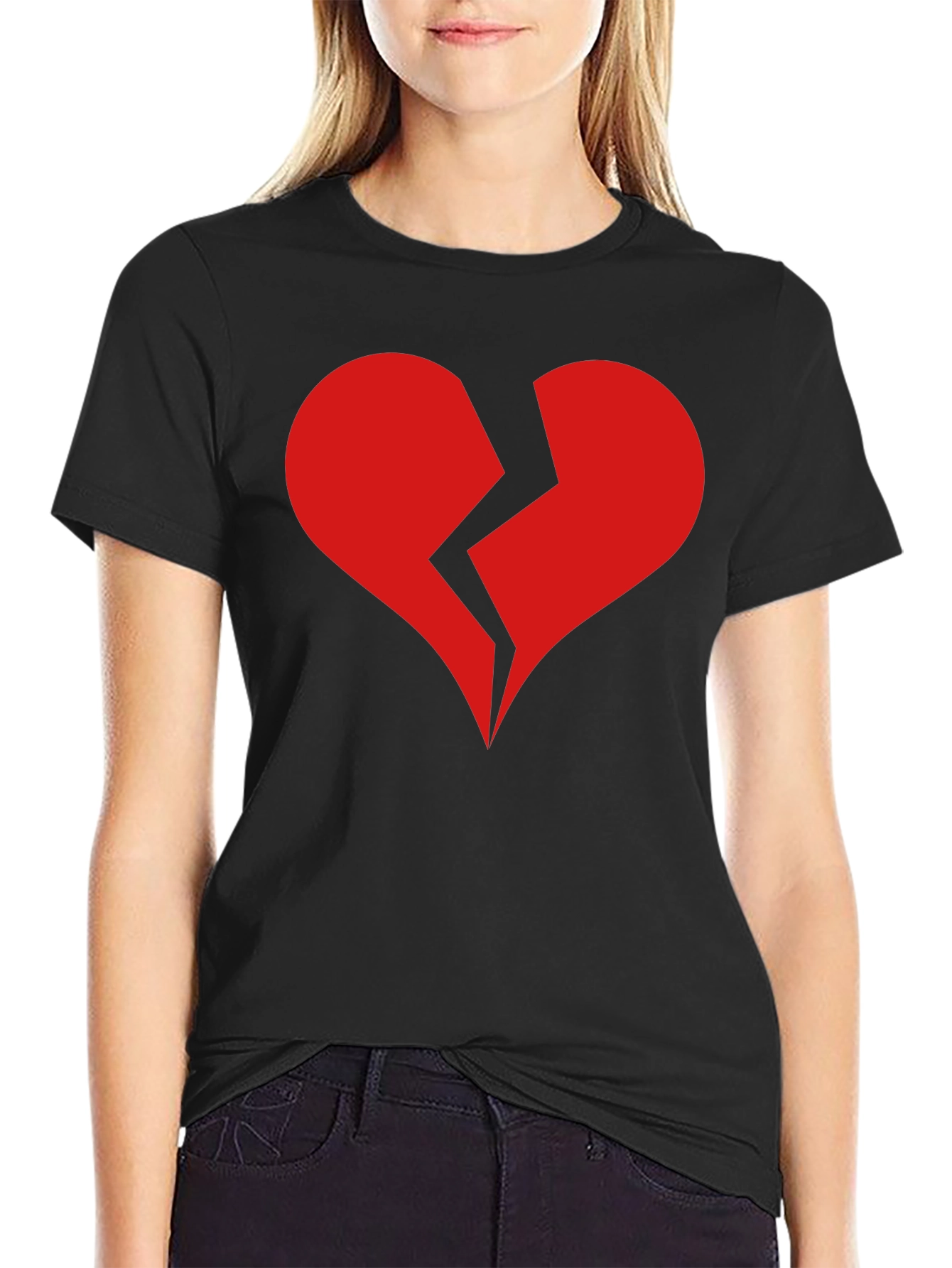 Broken Heart Graphic T-Shirt - Black