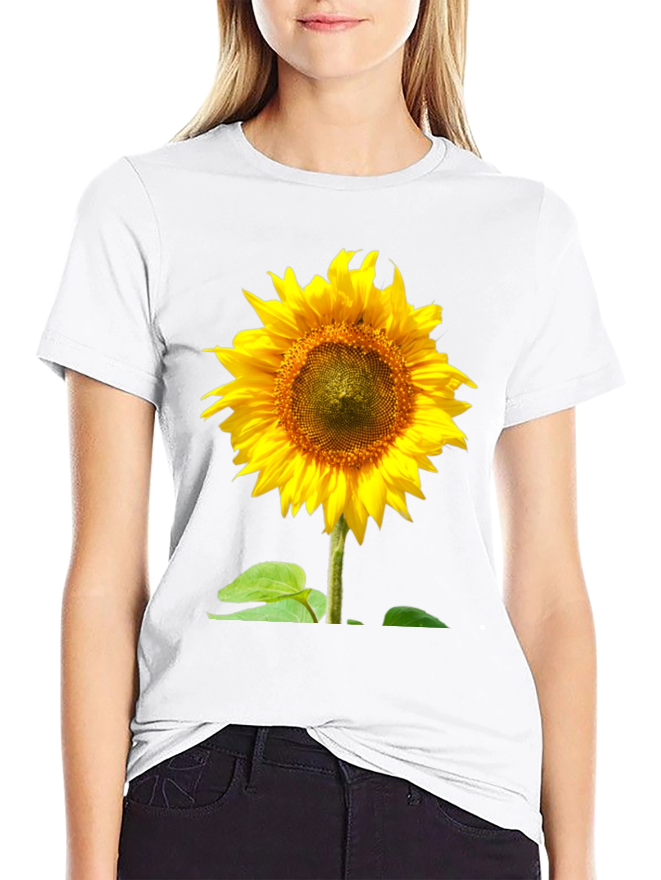 Sunflower Graphic Tee - Vivid Black Cotton Comfort