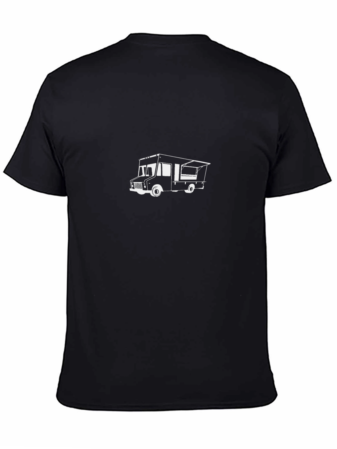 Mens Black T-Shirt with Food Truck Graphic
