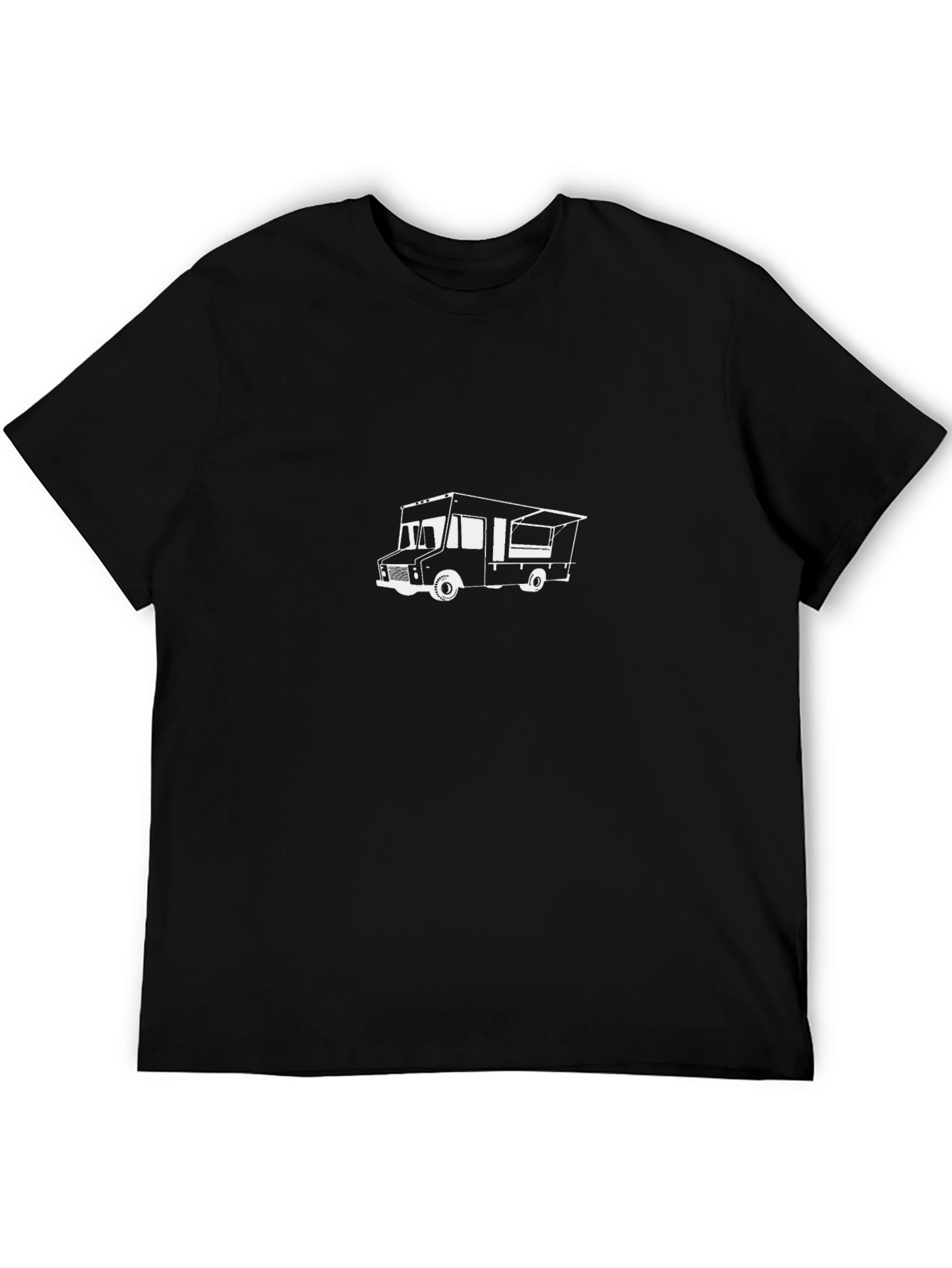 Mens Black T-Shirt with Food Truck Graphic