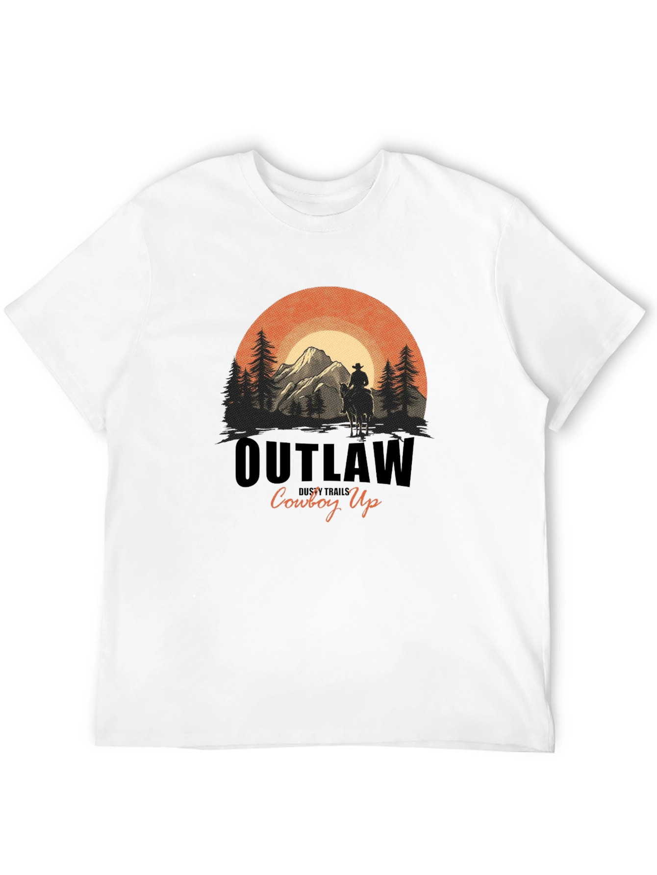 Outlaw Cowboy Up Graphic Tee - Western Style
