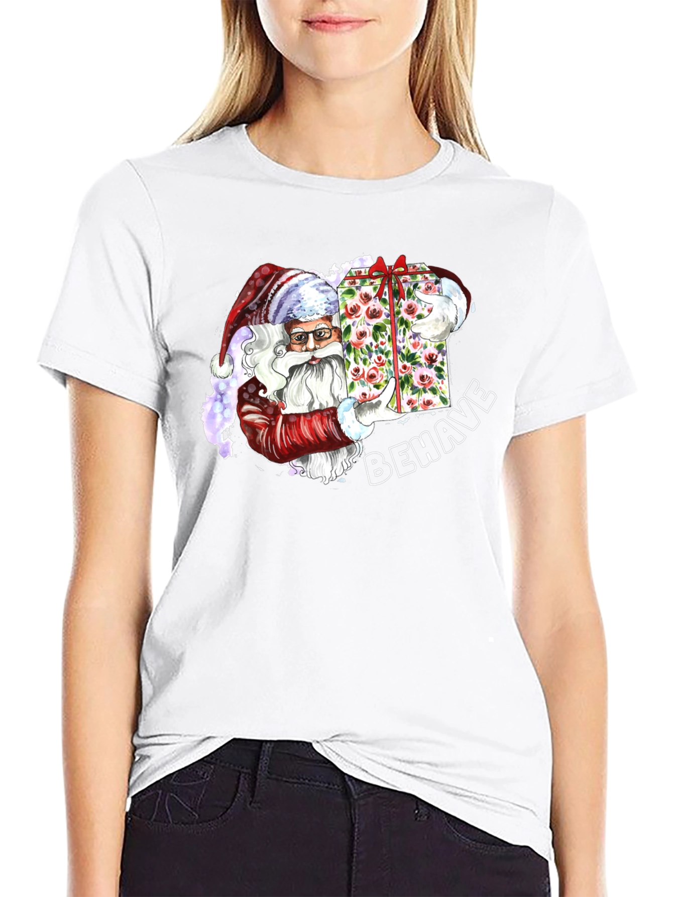 Behave Santa T-Shirt - Holiday Graphic Tee