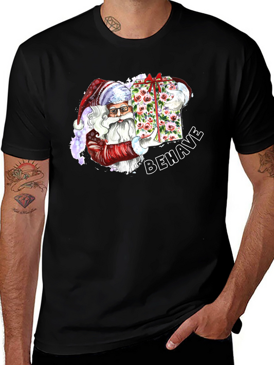 Behave Santa T-Shirt - Holiday Graphic Tee
