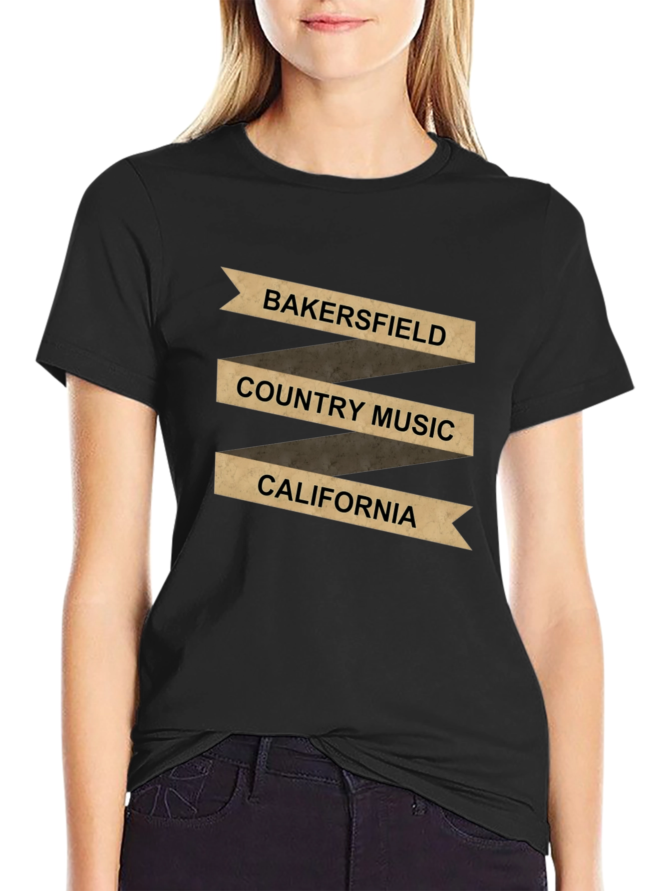 Bakersfield Country Music California Black T-Shirt