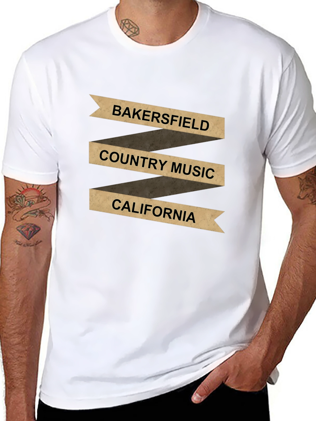 Bakersfield Country Music California Black T-Shirt