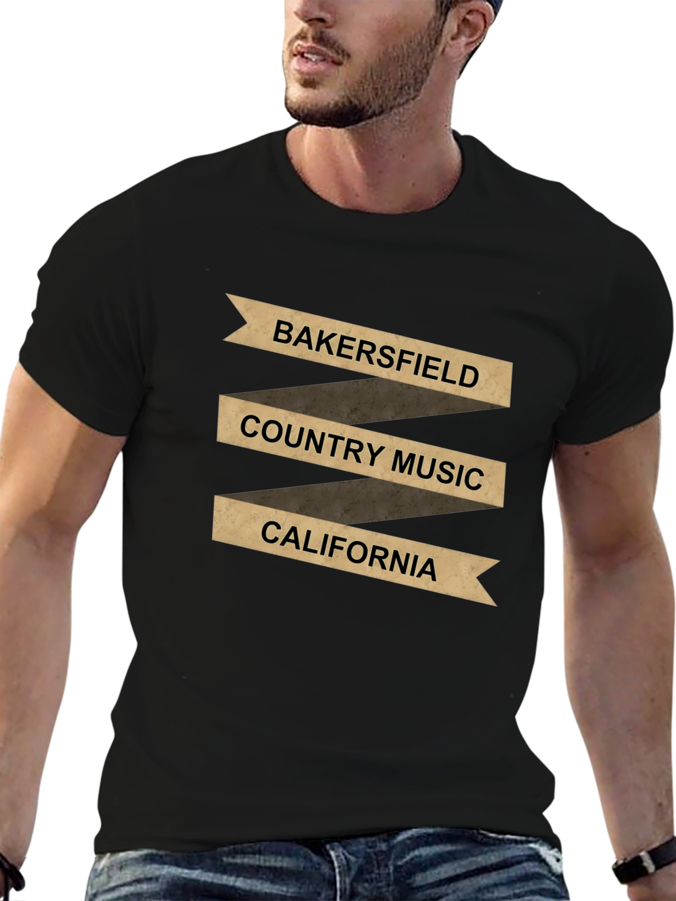 Bakersfield Country Music California Black T-Shirt